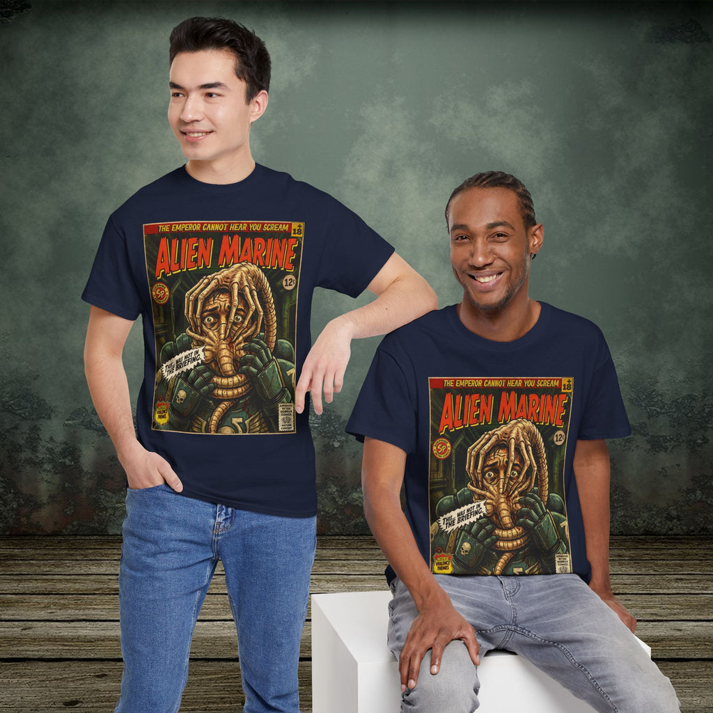 Alien Marine Vintage Comic Art Gaming T-Shirt