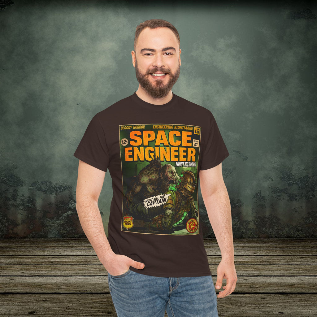 Space Engineer Vintage Comic Art Gaming T-Shirt