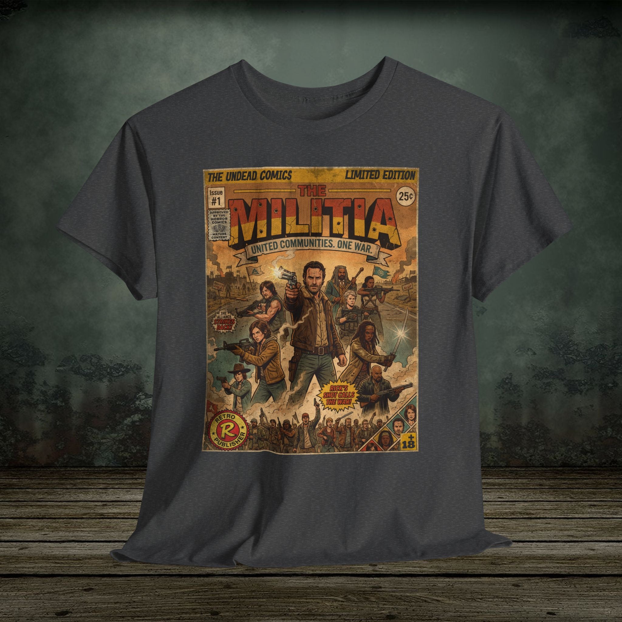 Retro Walking Dead TV Series Comic Art T-Shirt by SukiPrime