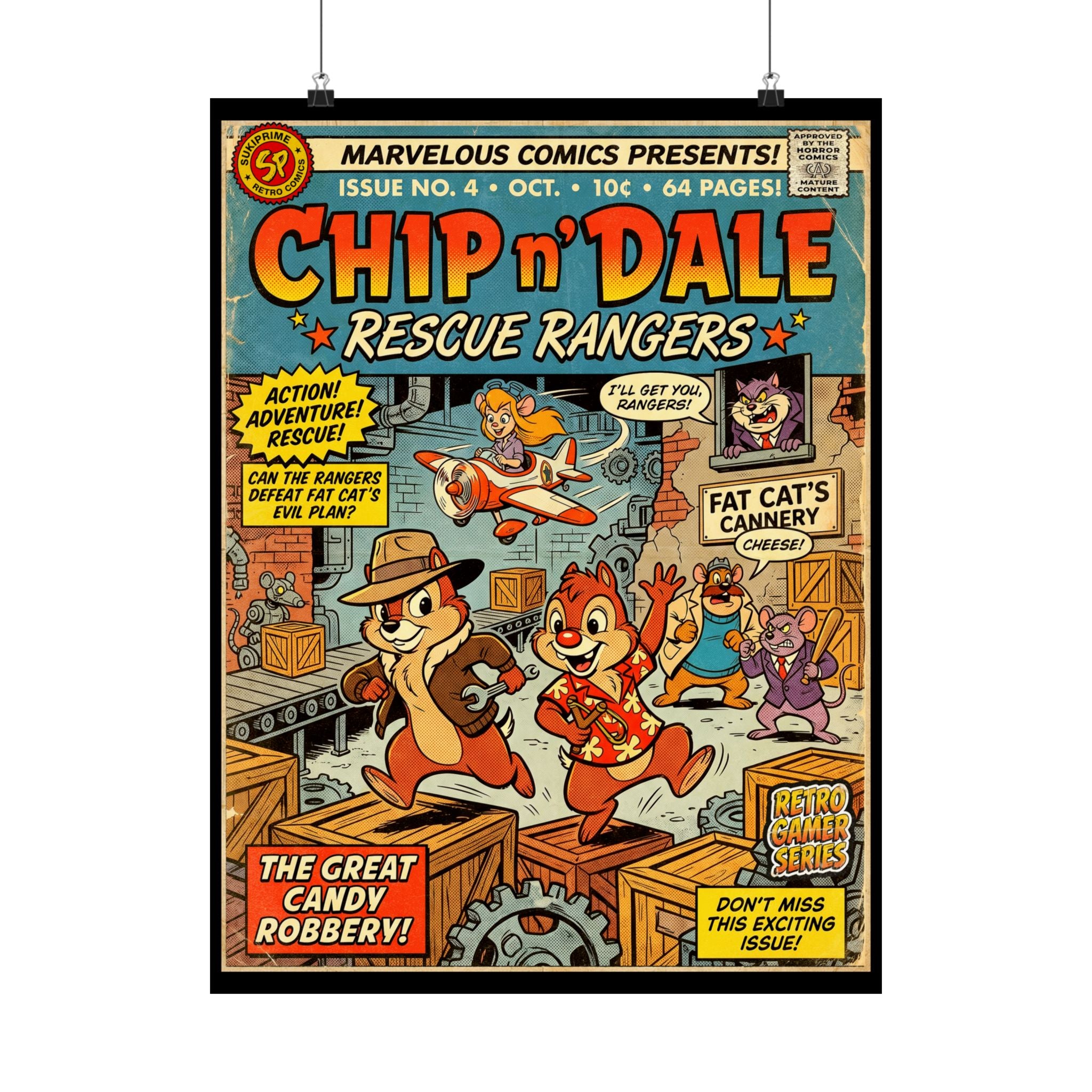 Chip 'n Dale Rescue Rangers Comic Art Poster