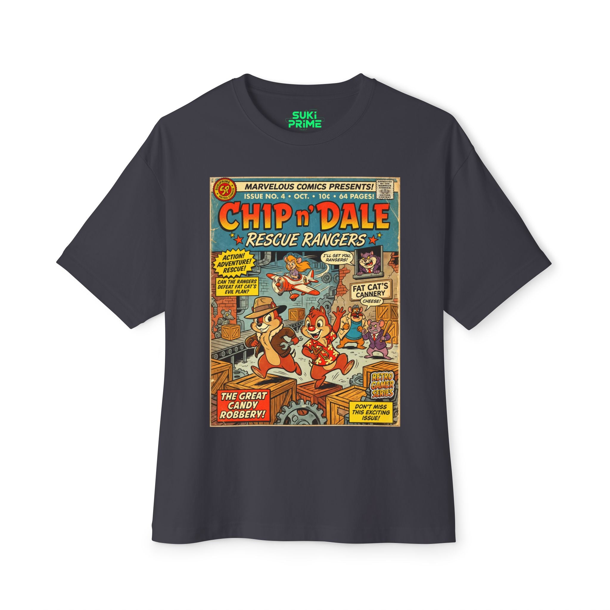 Chip 'n Dale Rescue Rangers Comic Art Oversized T-Shirt