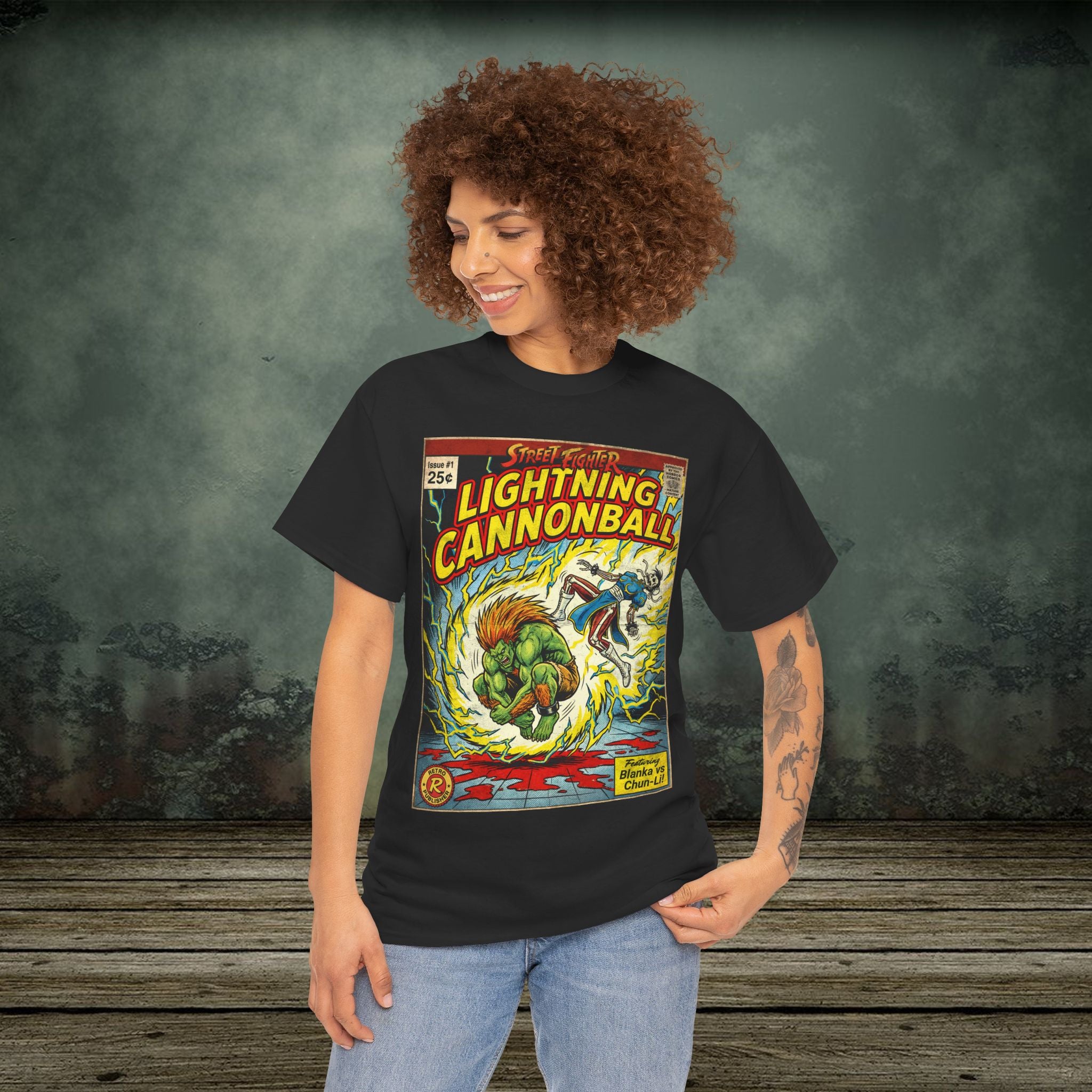 Street Fighter | Lightning Cannonball | Vintage Retro Gaming T-Shirt