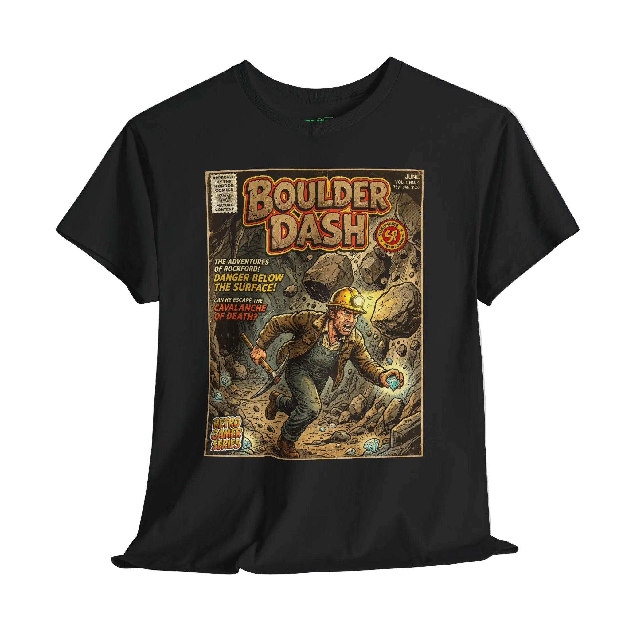Boulder Dash Comic Art T-Shirt by SukiPrime