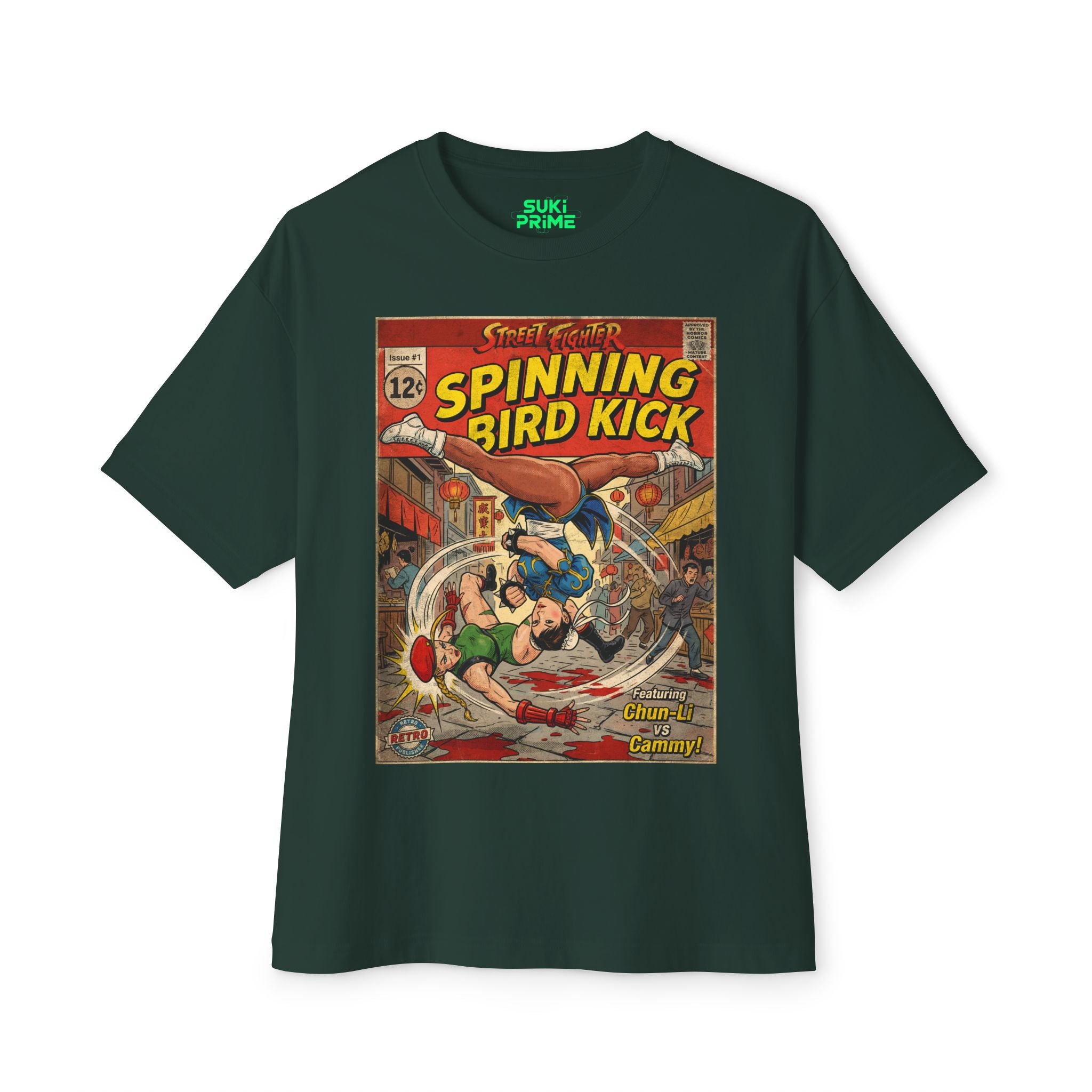 Chun-Li Street Fighter Comic Cover Oversized T-Shirt