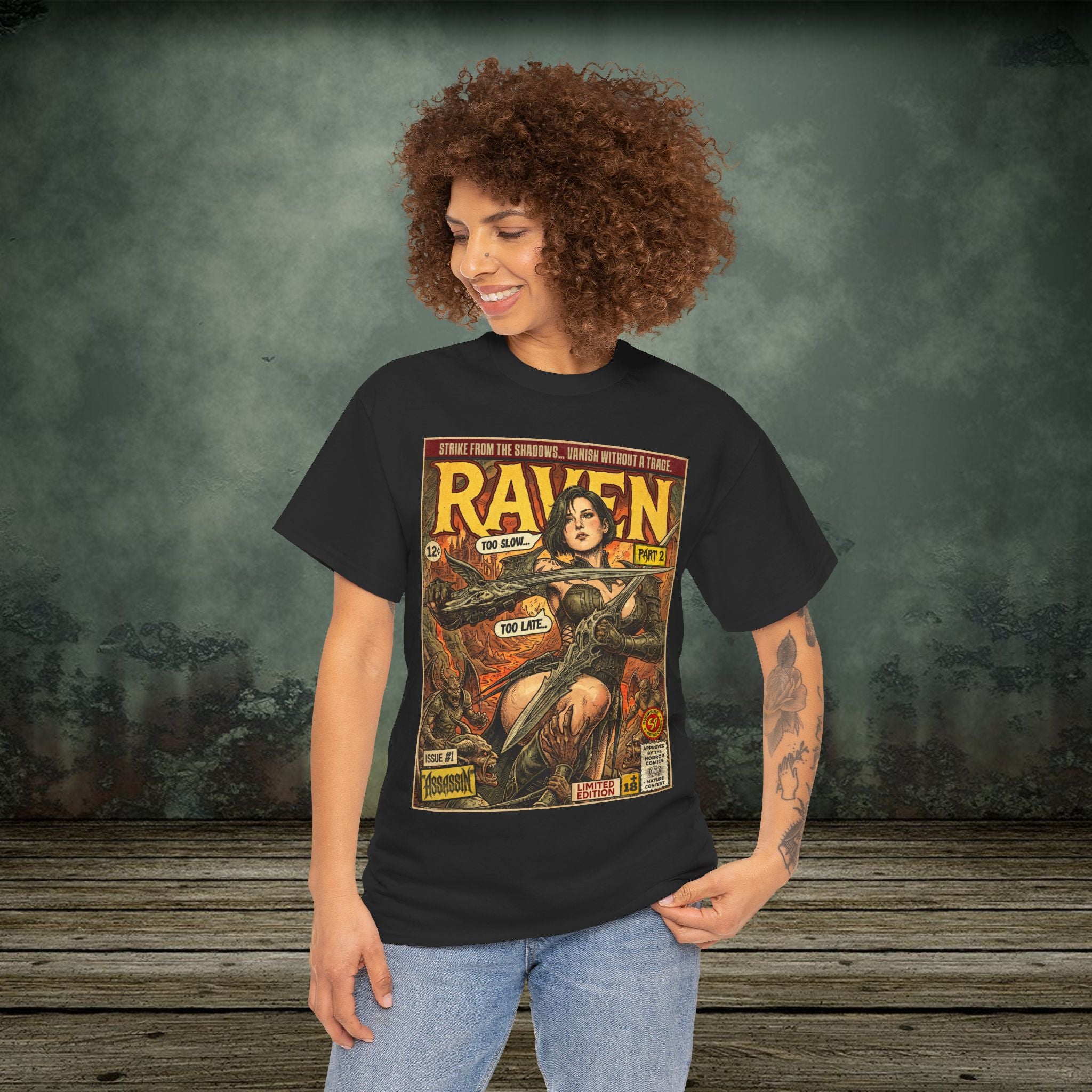 Raven 2 Assassin Comic Art T-Shirt