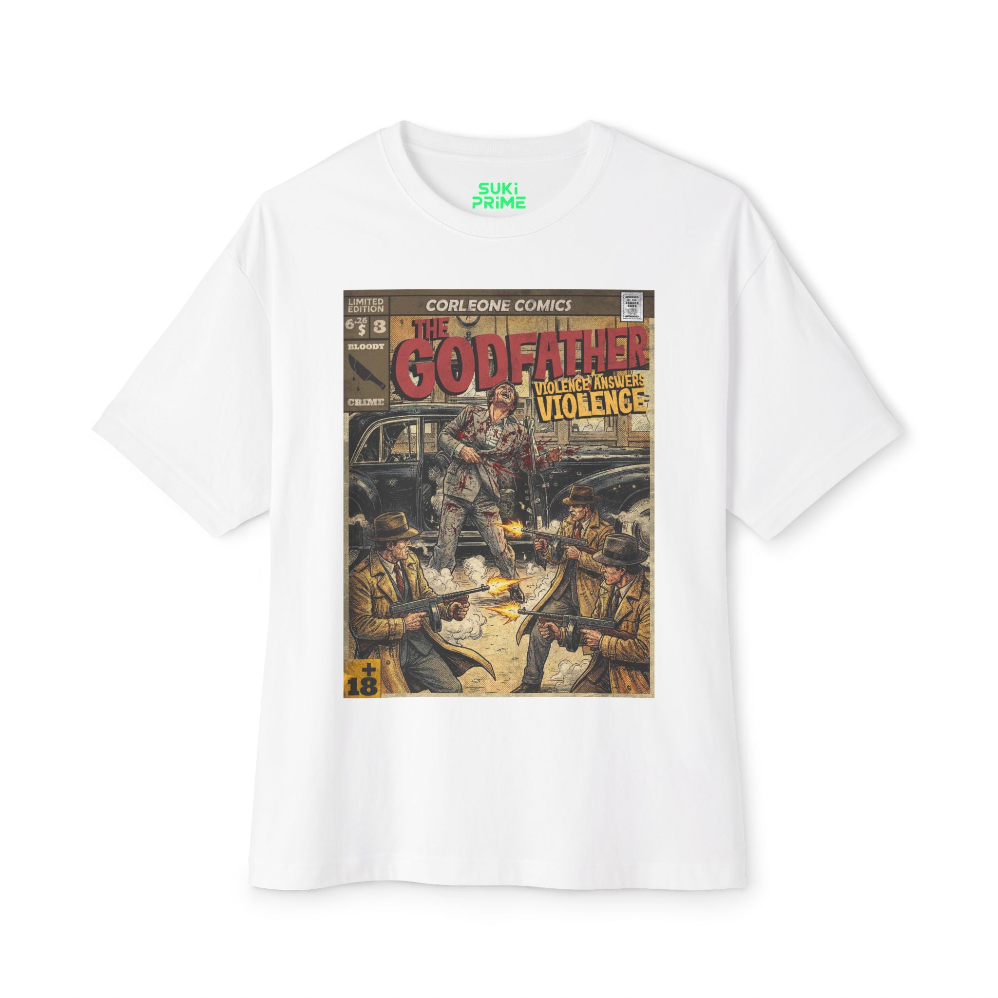The Godfather Movie Comic Cover Oversized T-Shirt