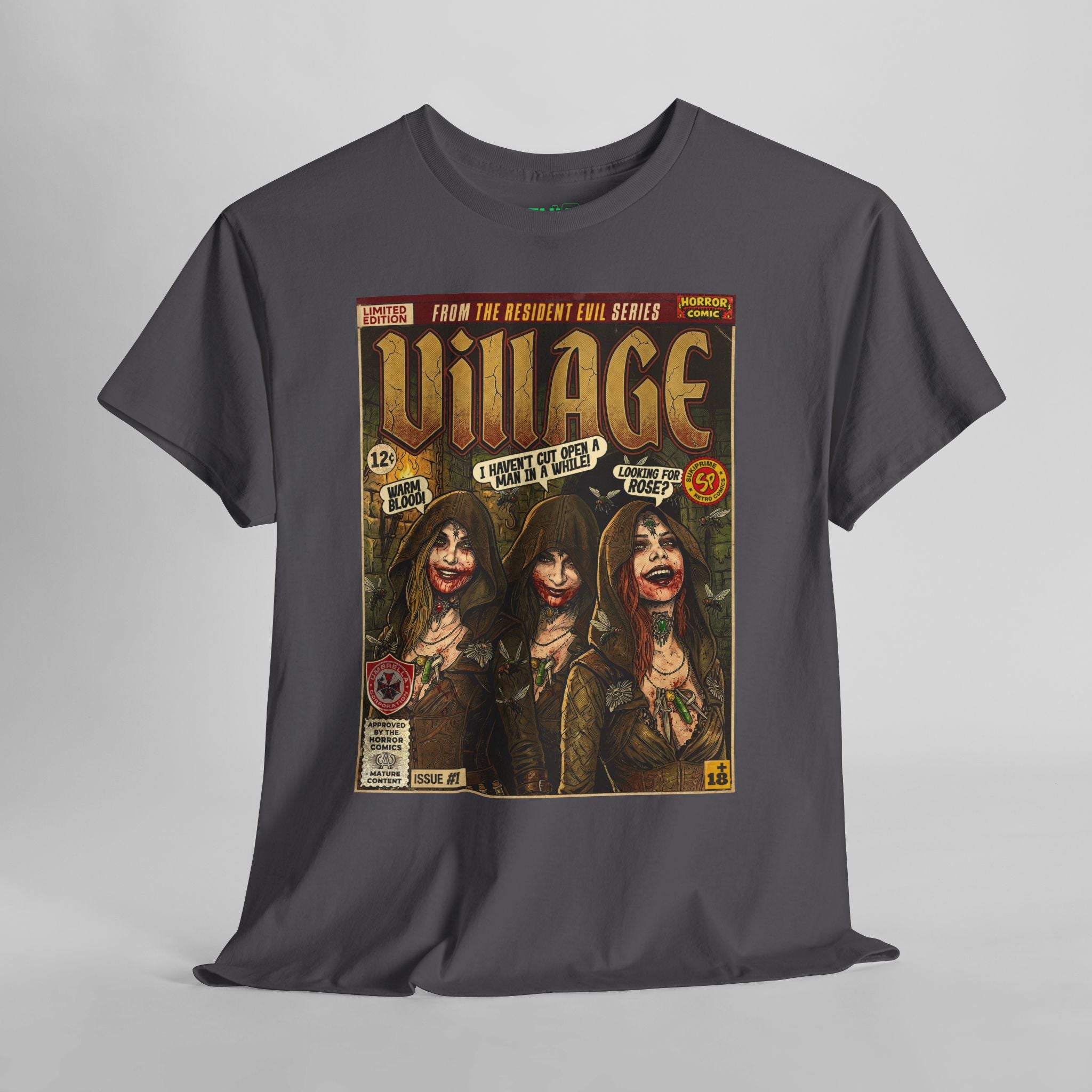 Ash Black Resident Evil Village Comic Art T-Shirt by SukiPrime