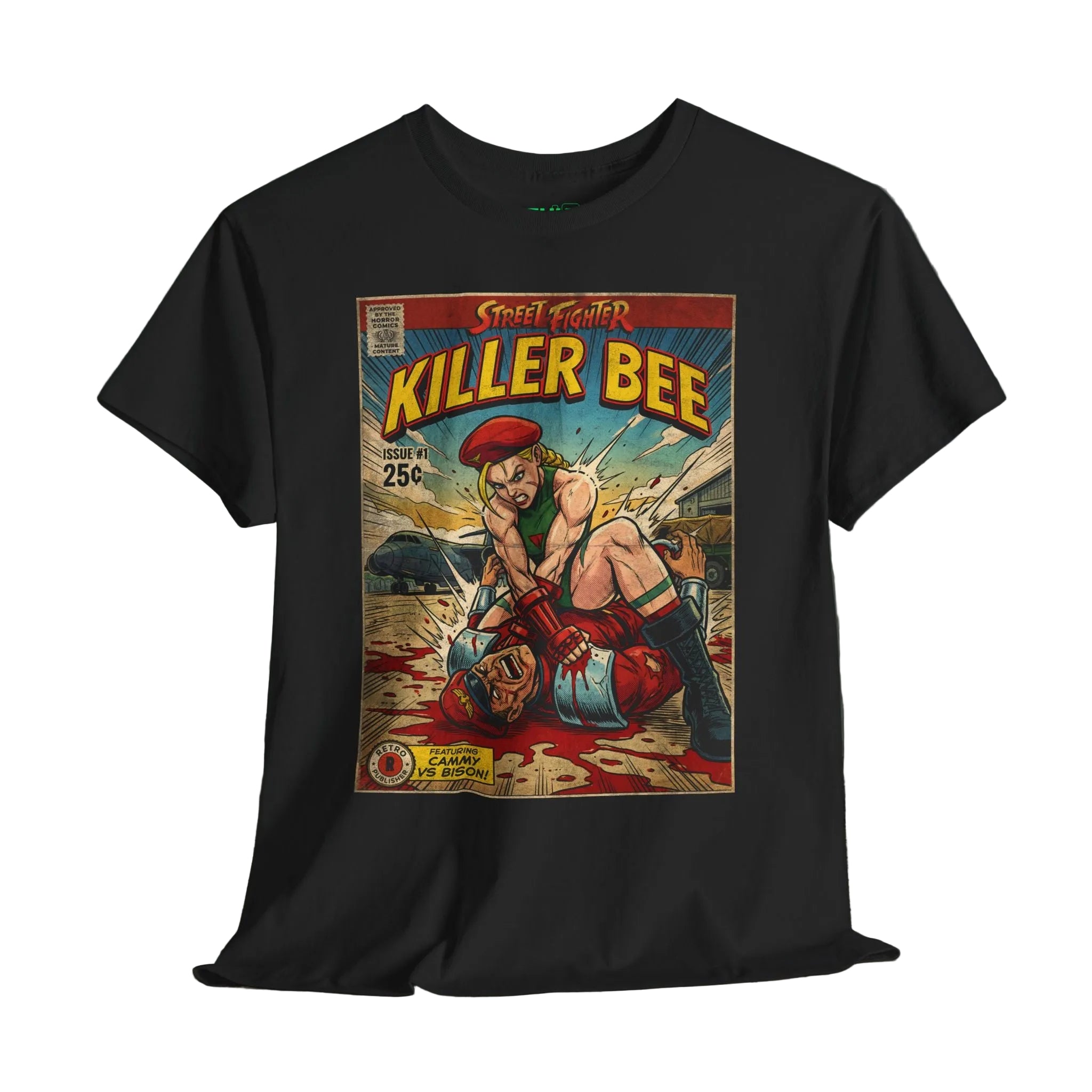 illustrated gaming t-shirt with comic book cover art style design by SukiPrime
