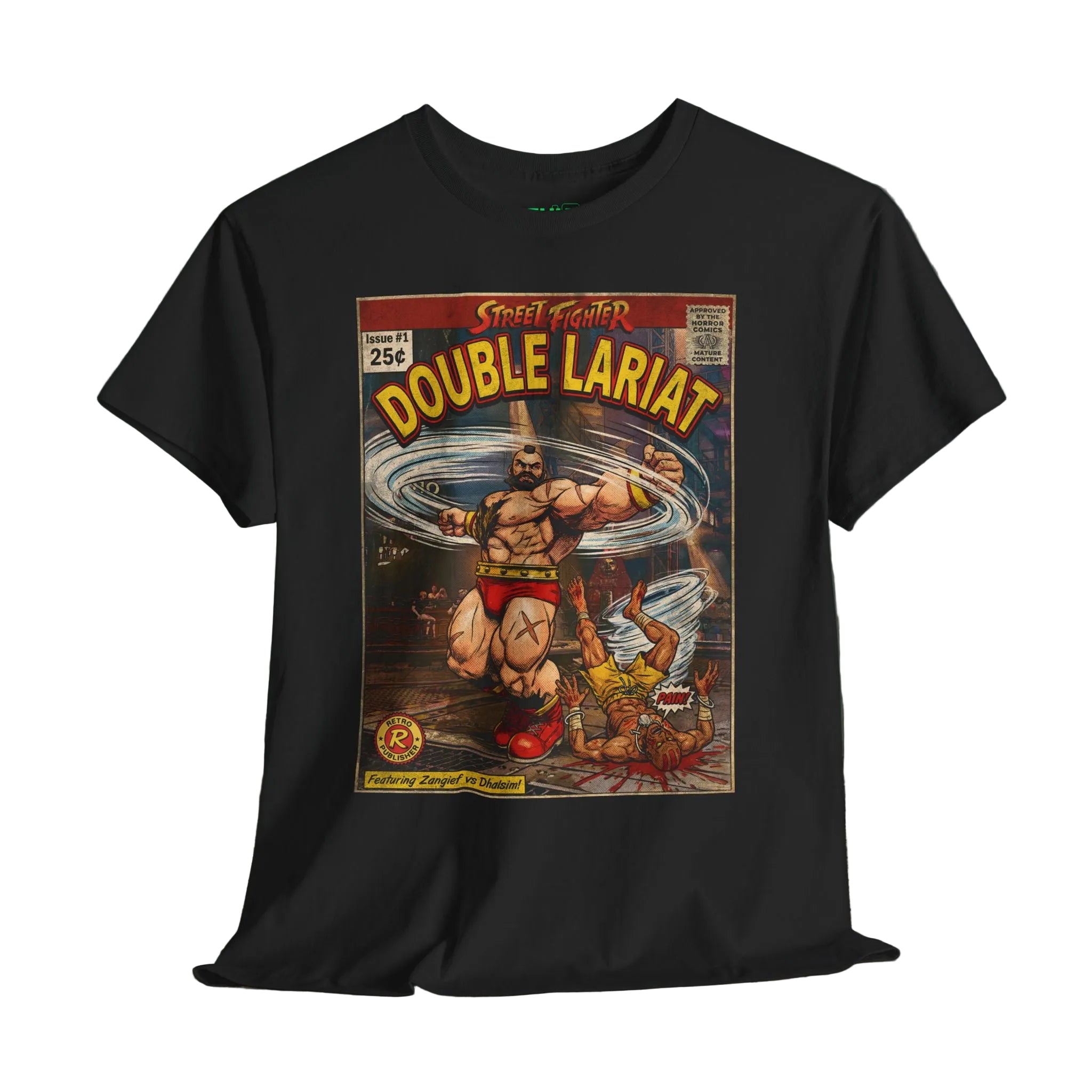 illustrated gaming t-shirt with comic book cover art style design by SukiPrime
