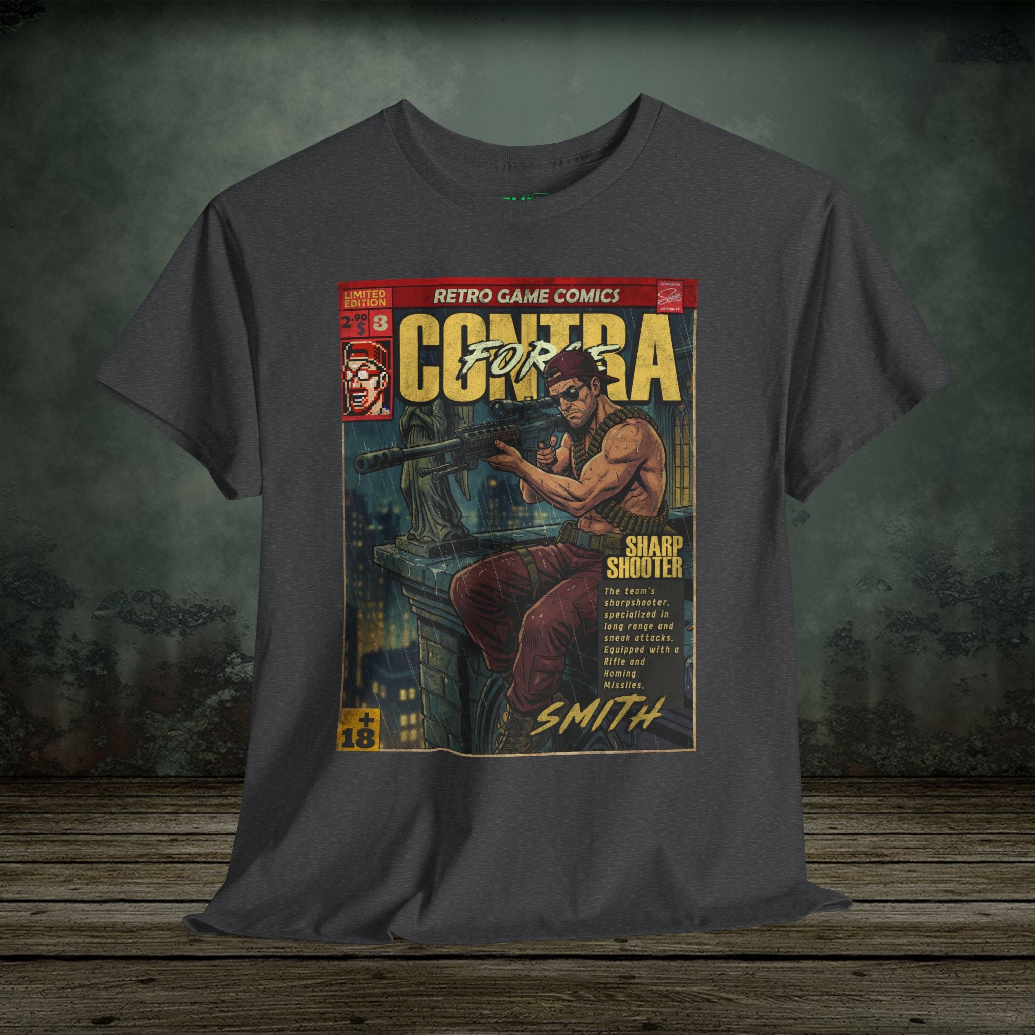 Retro and vintage gaming t-shirts inspired by classic arcade, fighting, survival horror, shooter, and action games. Premium cotton tees at SukiPrime.
