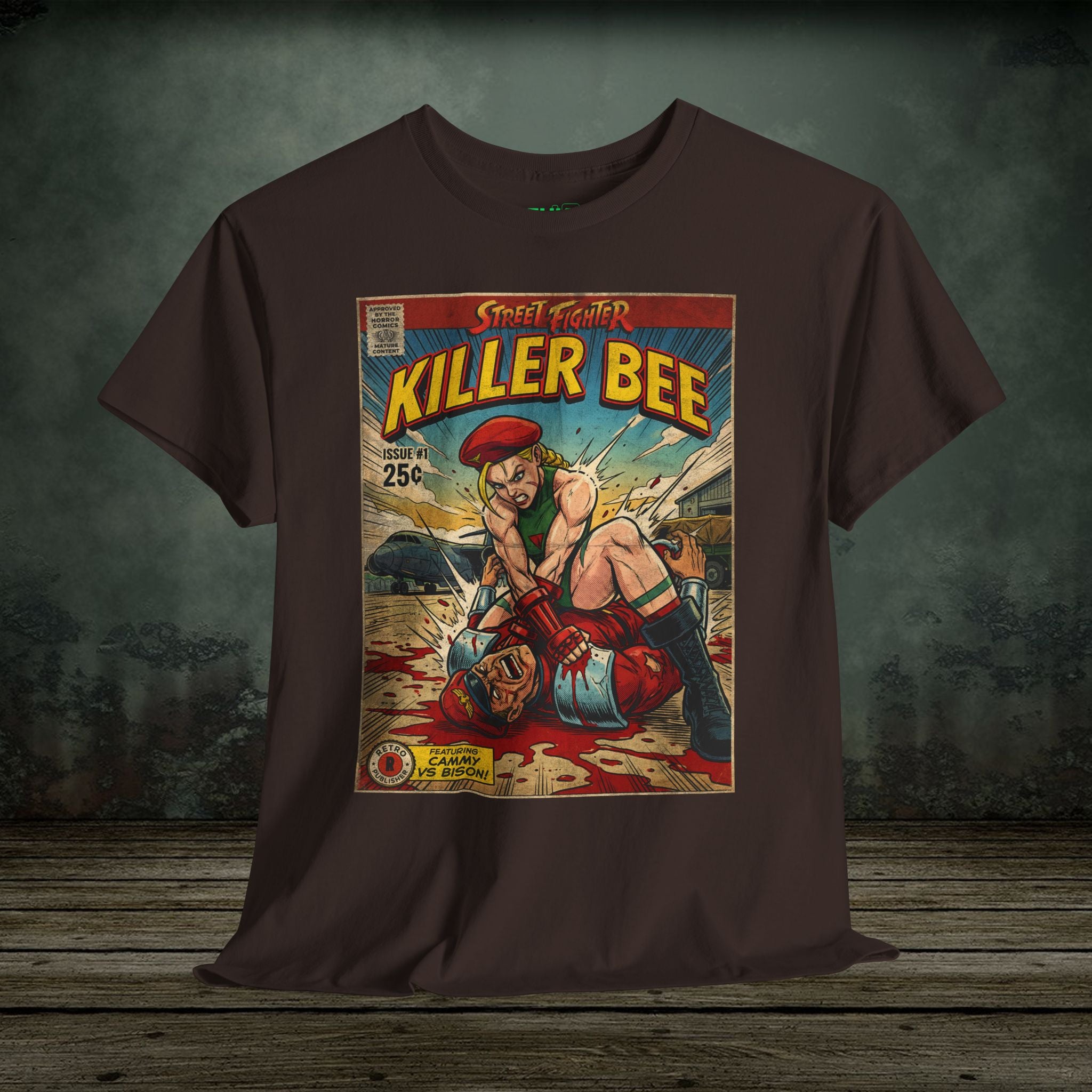 illustrated gaming t-shirt with comic book cover art style design by SukiPrime
