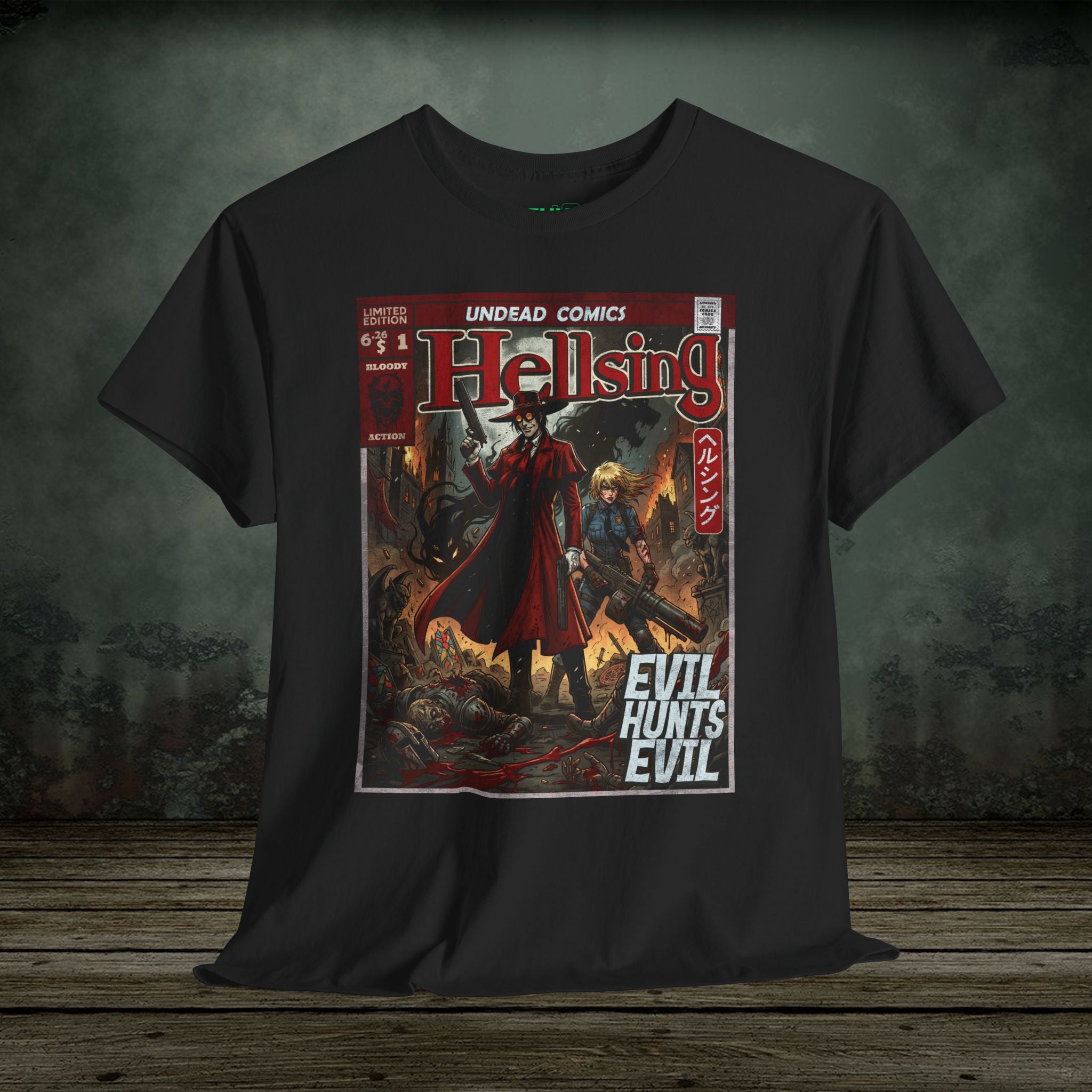 Evil Hunts Evil | Anime Graphic T-Shirt - SukiPrime