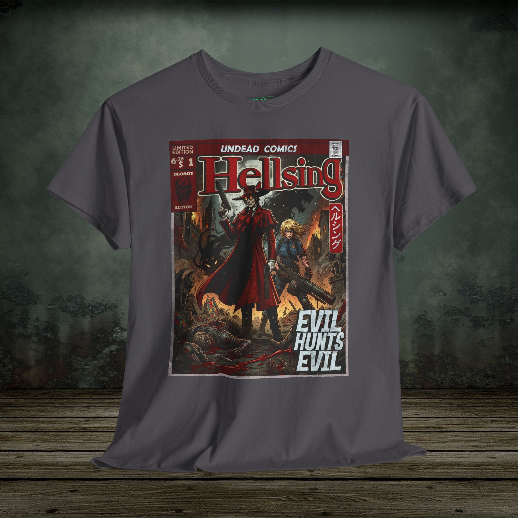 Evil Hunts Evil | Anime Graphic T-Shirt - SukiPrime