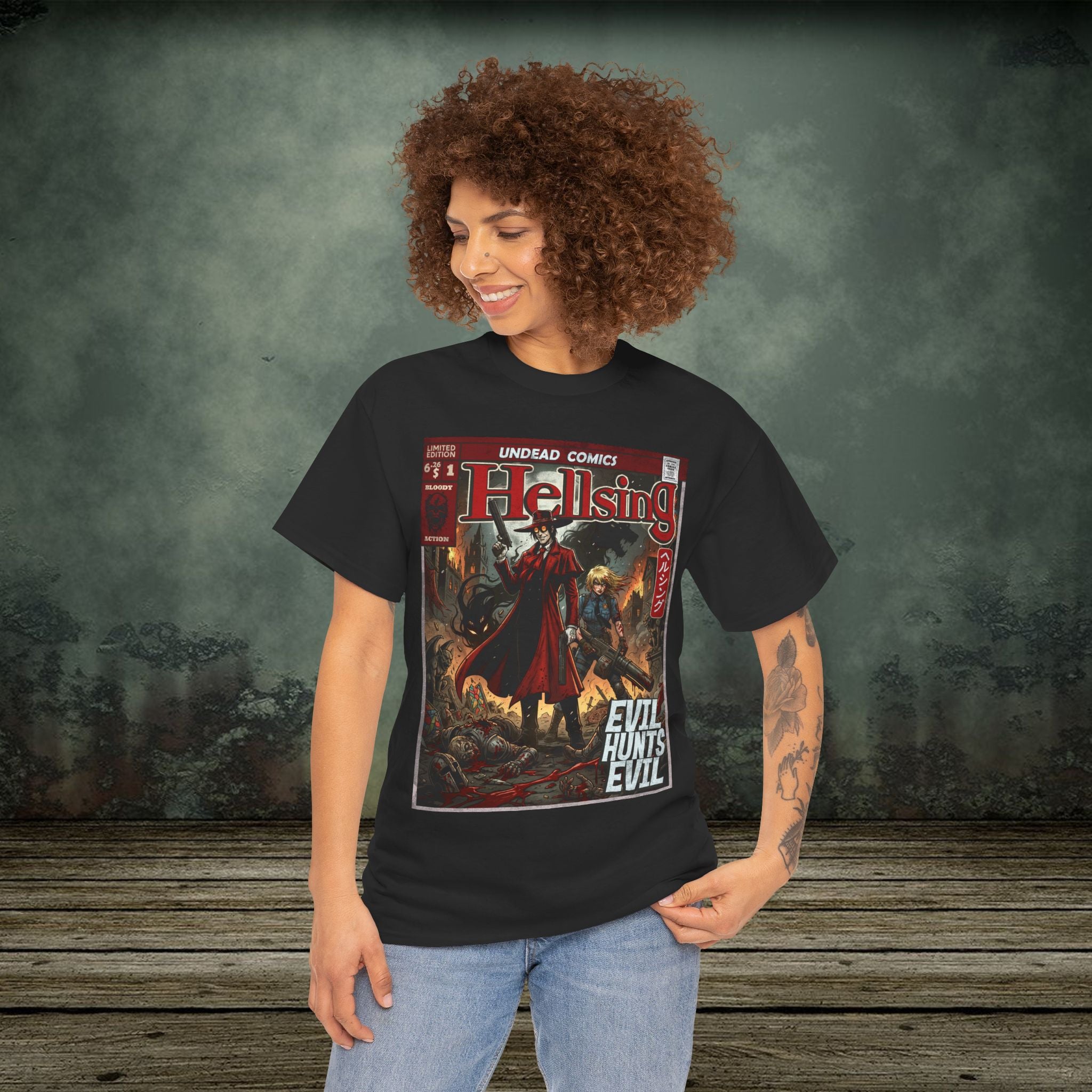 Evil Hunts Evil | Anime Graphic T-Shirt - SukiPrime