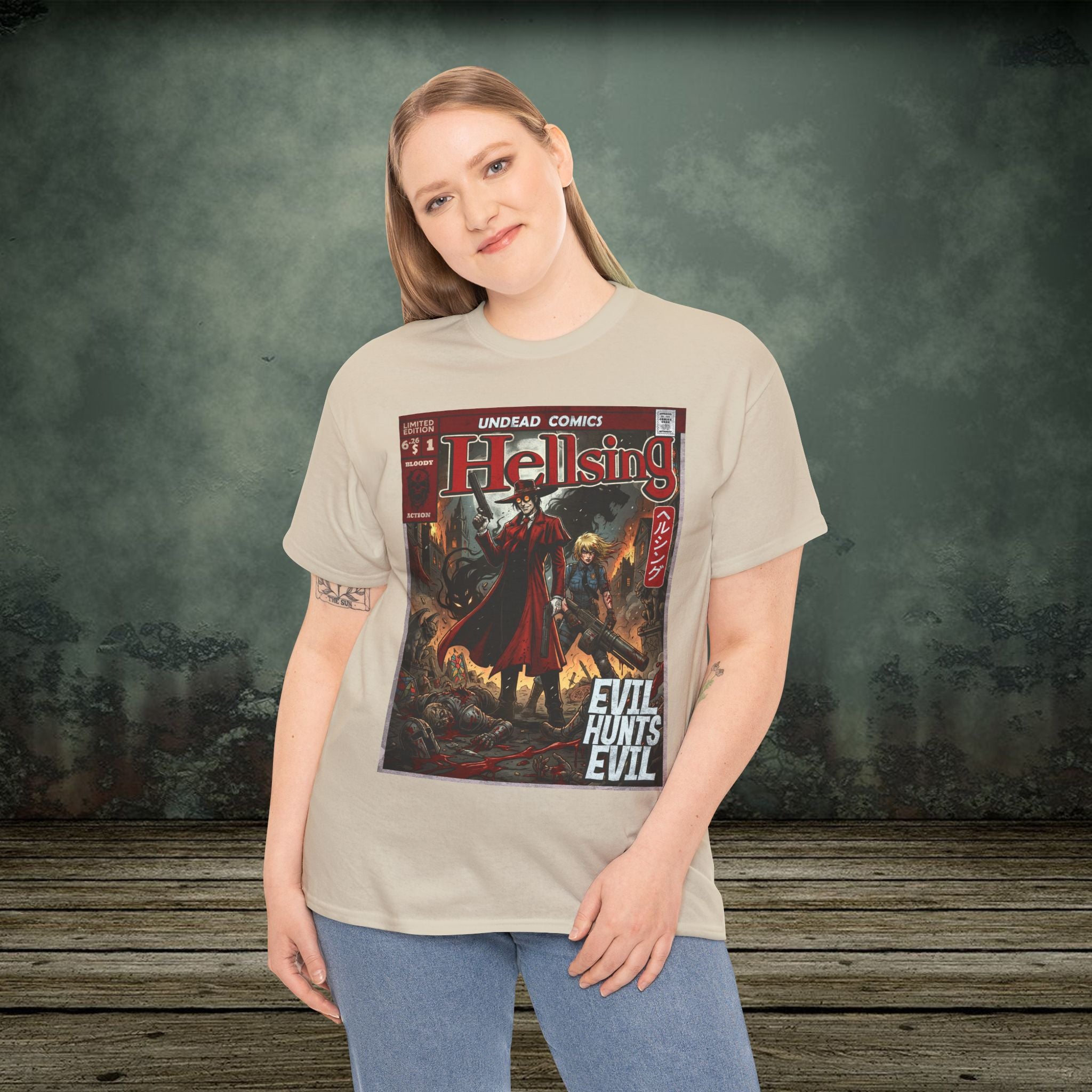 Evil Hunts Evil | Anime Graphic T-Shirt - SukiPrime