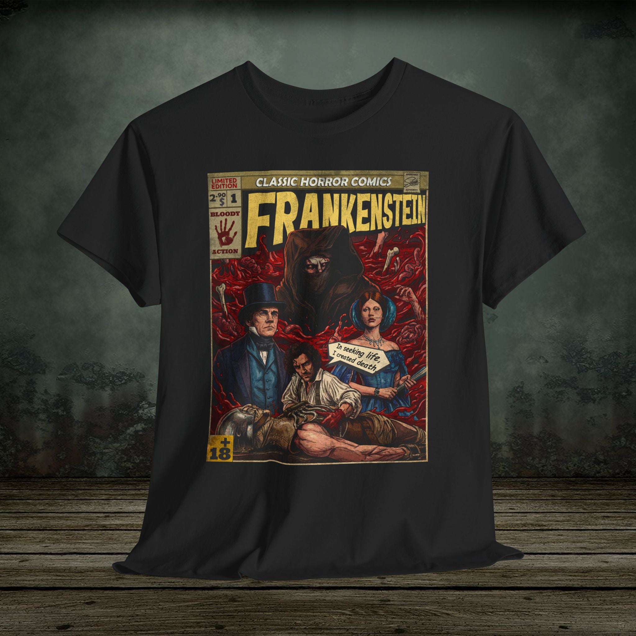 Frankenstein Vintage Retro Comic Cover T-Shirt - SukiPrime
