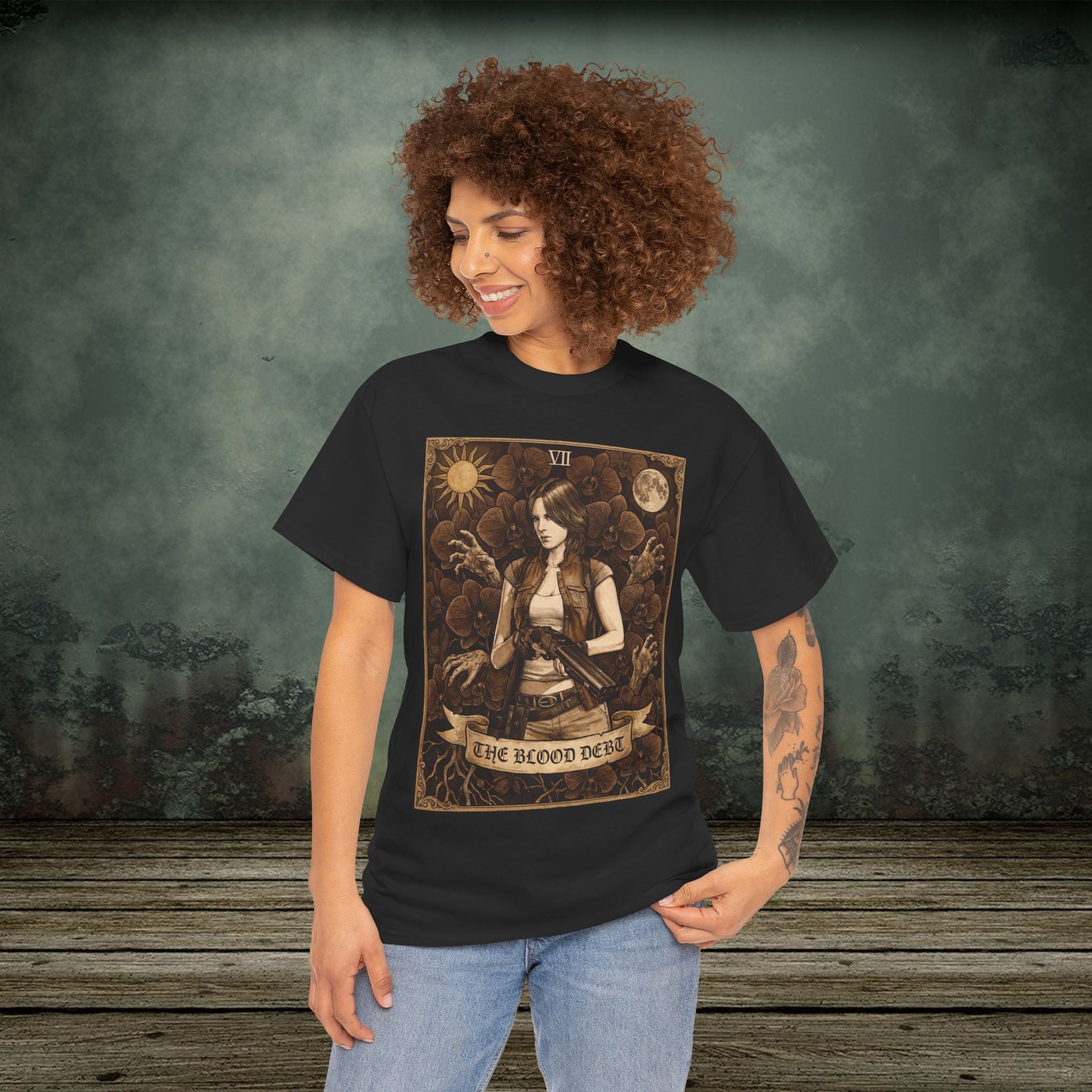 Helena Harper | Resident Evil Tarot Card | Vintage Retro Gaming T-Shirt