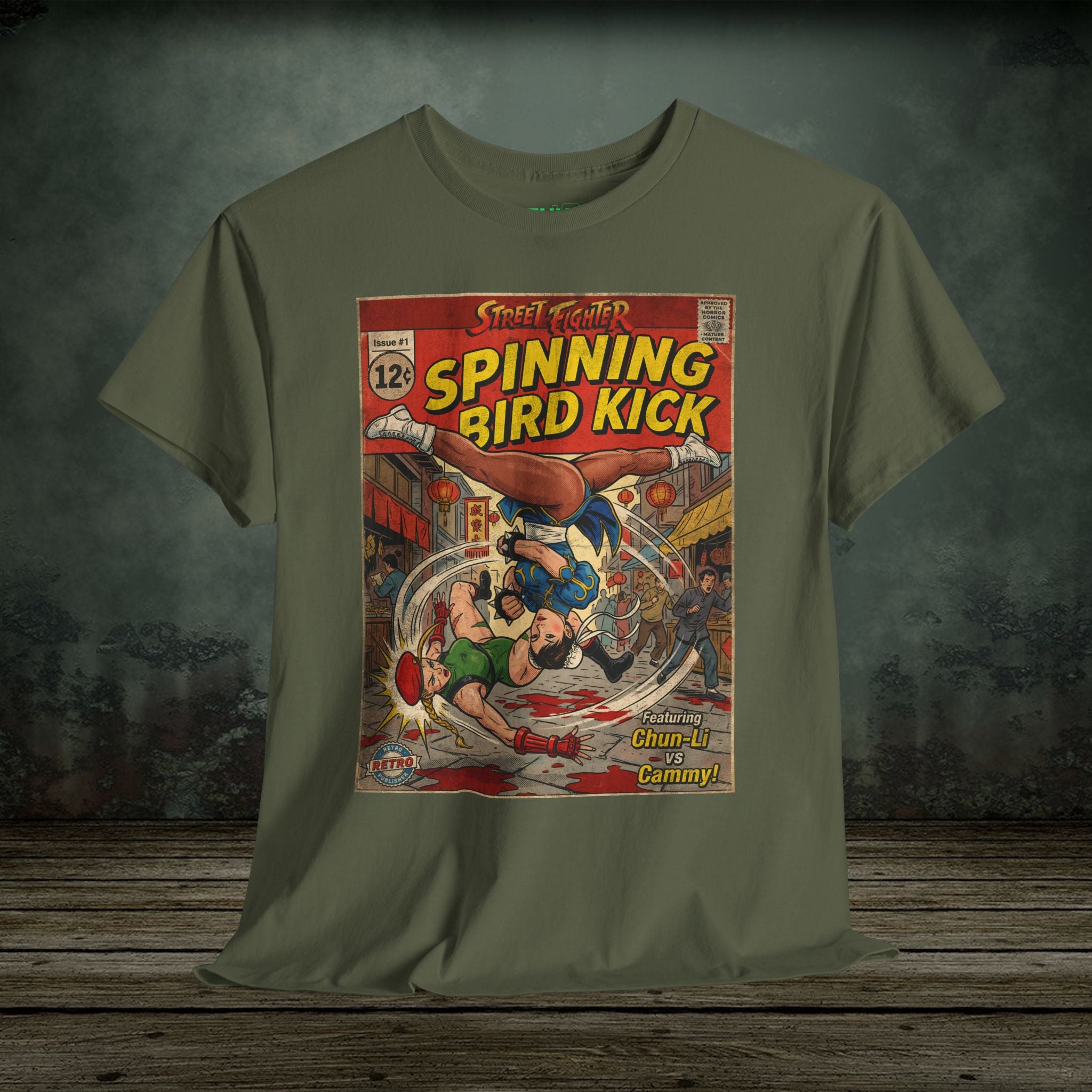 illustrated gaming t-shirt with comic book cover art style design by SukiPrime
