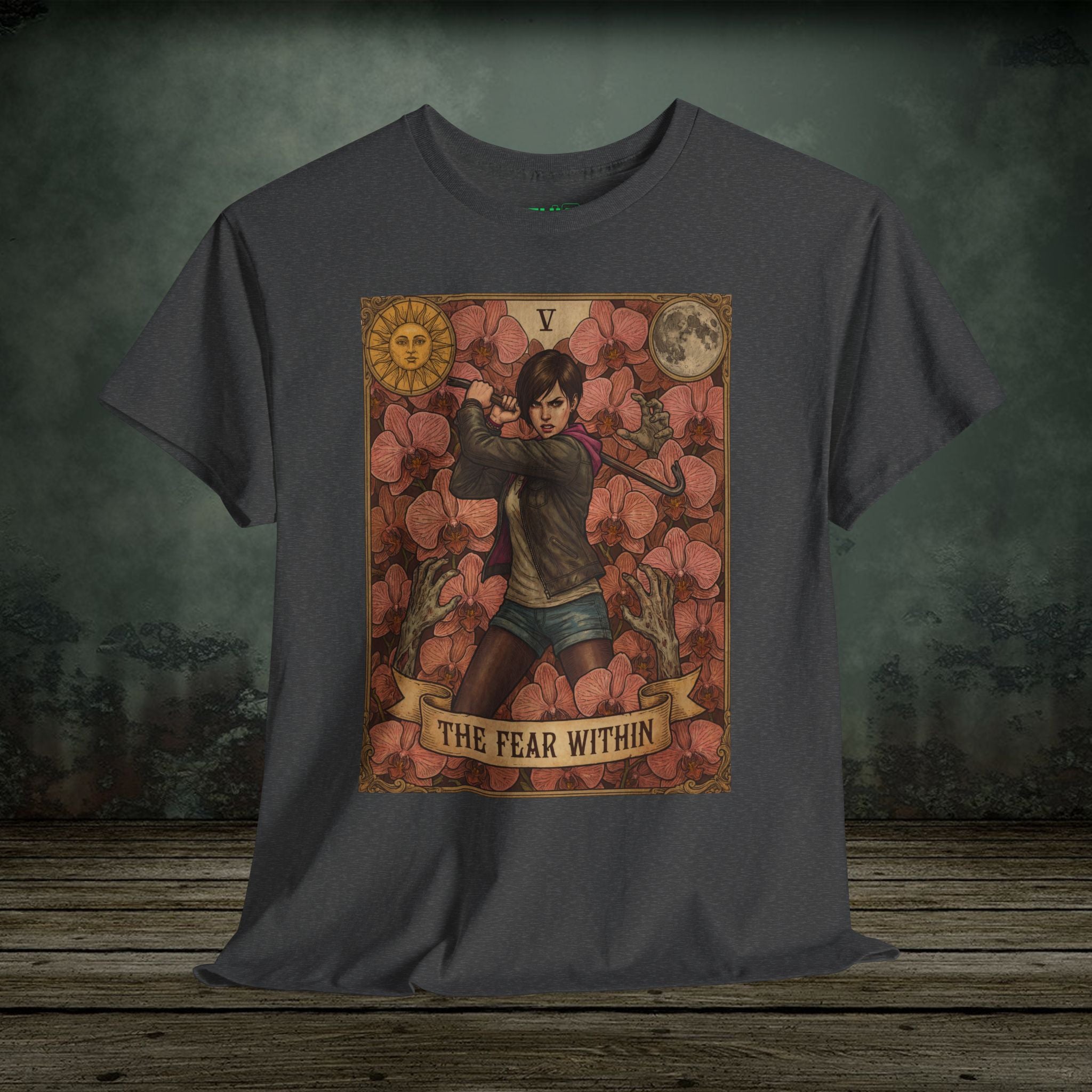 Moira Burton | Resident Evil Tarot Card | Vintage Retro Gaming T-Shirt