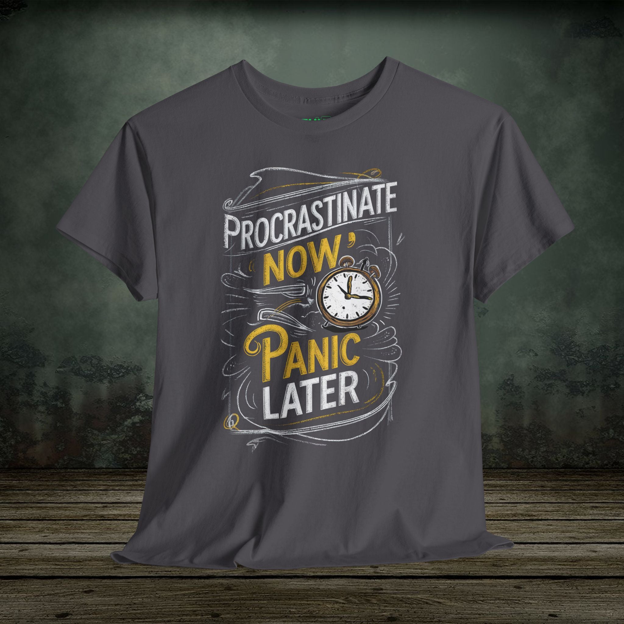 Panic Later | Funny T-Shirts | Best Humor Graphic Tees