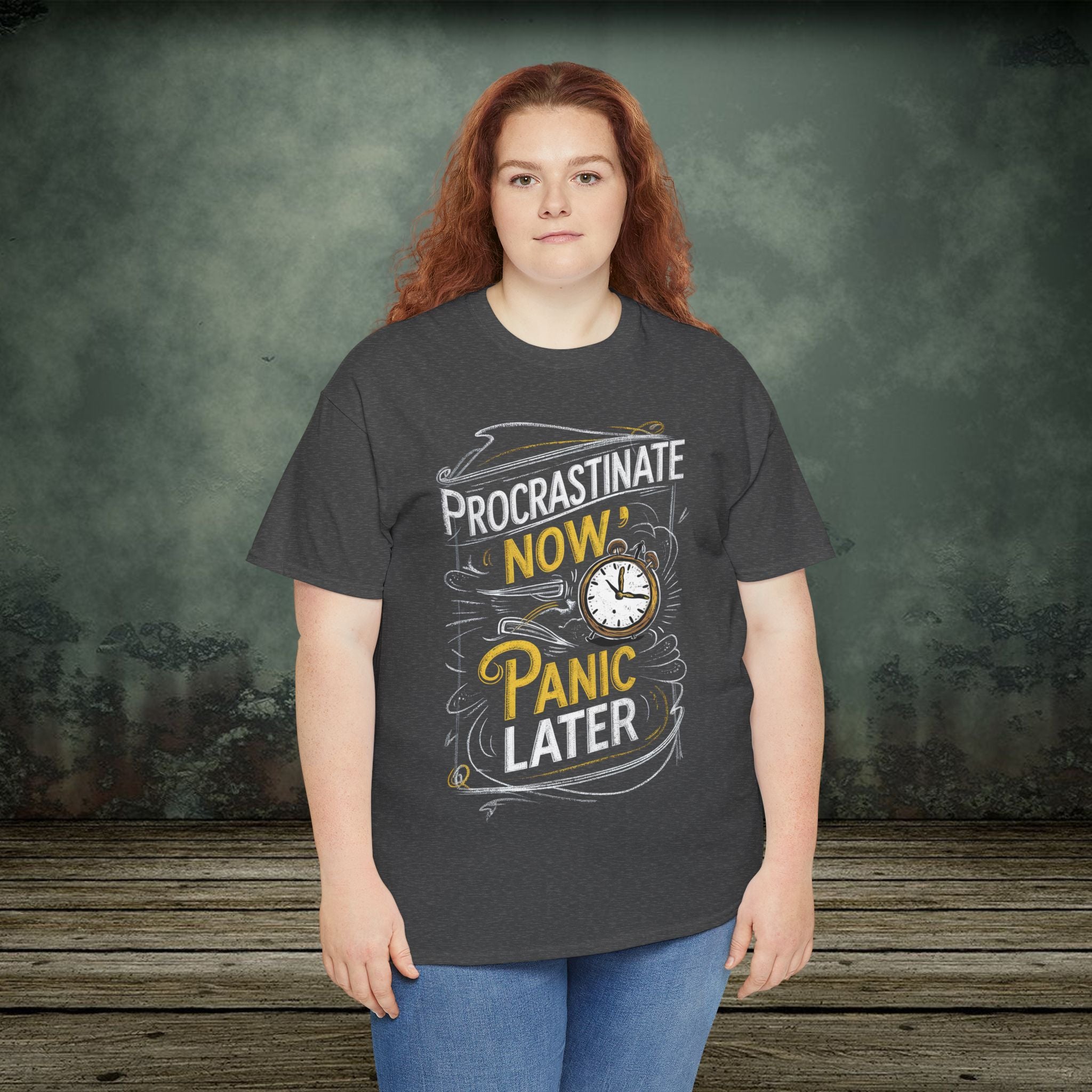 Panic Later | Funny T-Shirts | Best Humor Graphic Tees