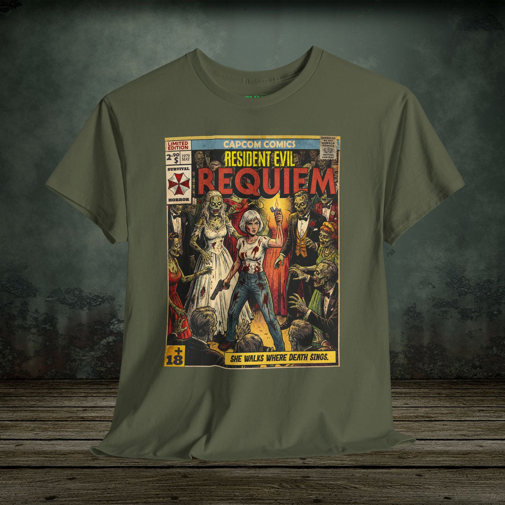 Resident Evil Requiem Comic Cover Art Retro Gaming T-Shirt by SukiPrime
