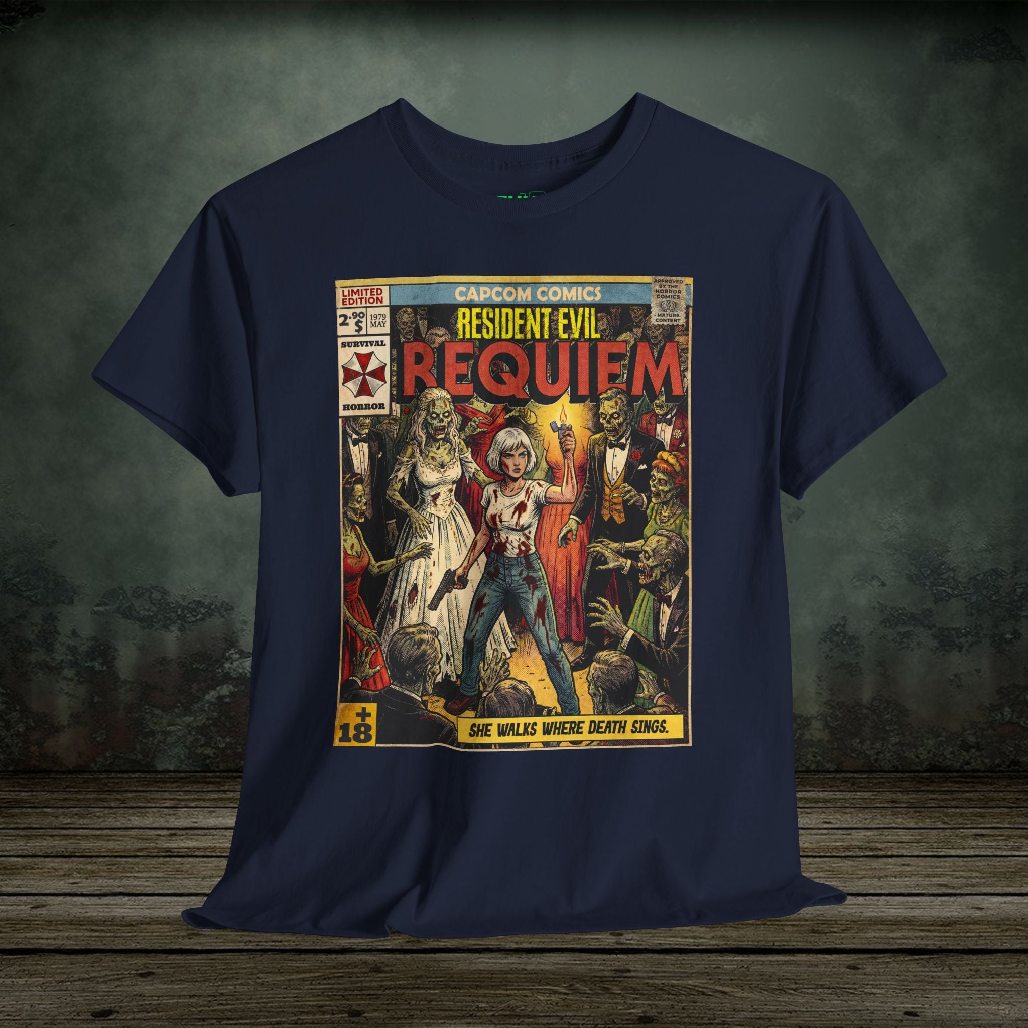 Resident Evil Requiem Comic Cover Art Retro Gaming T-Shirt by SukiPrime