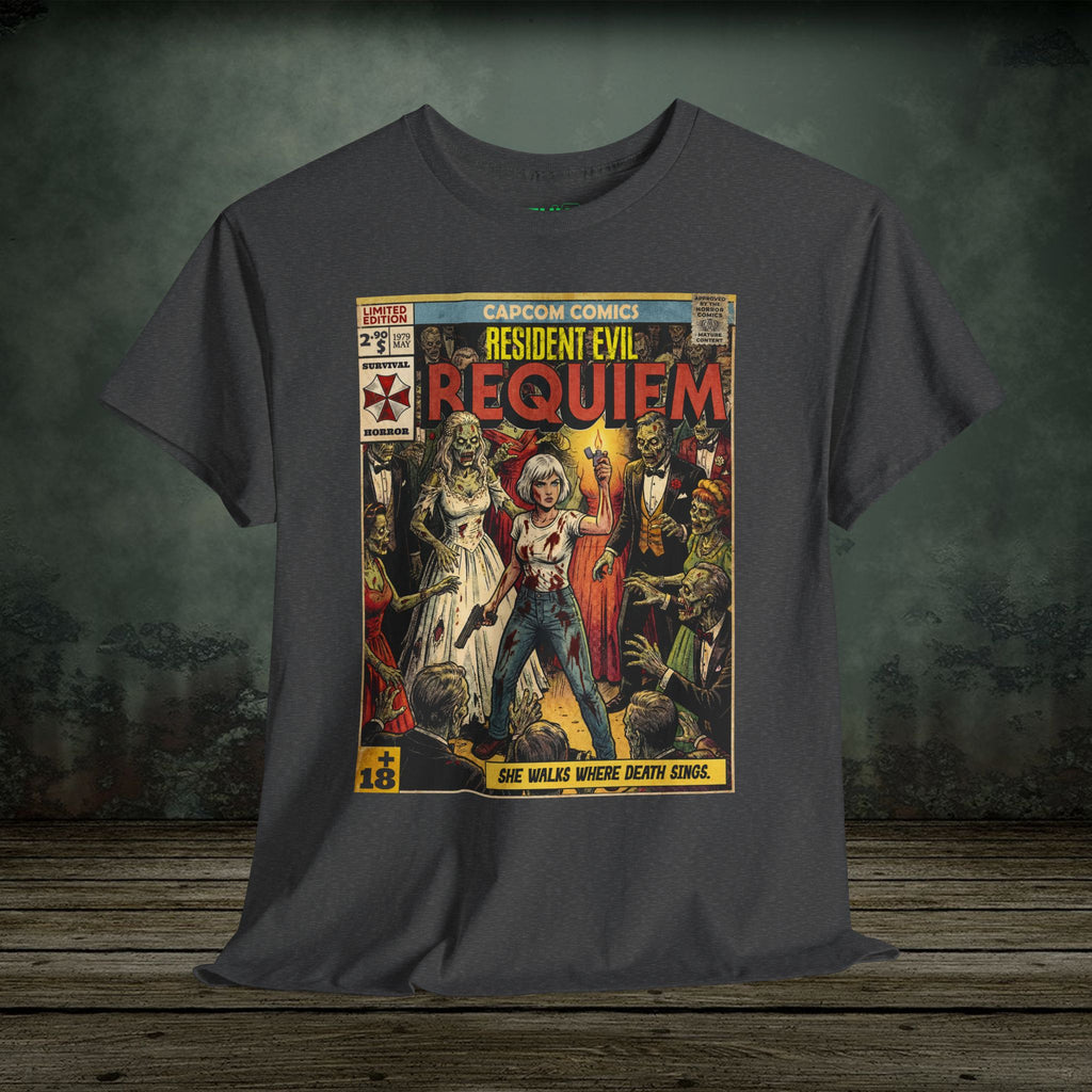 Resident Evil Requiem Comic Cover Art Retro Gaming T-Shirt by SukiPrime