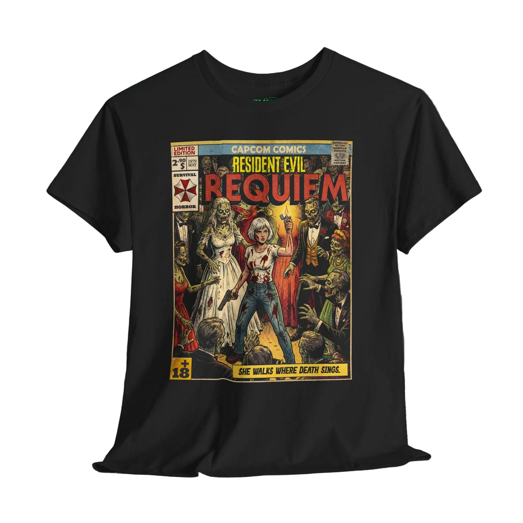 Resident Evil Requiem Comic Cover Art Retro Gaming T-Shirt by SukiPrime