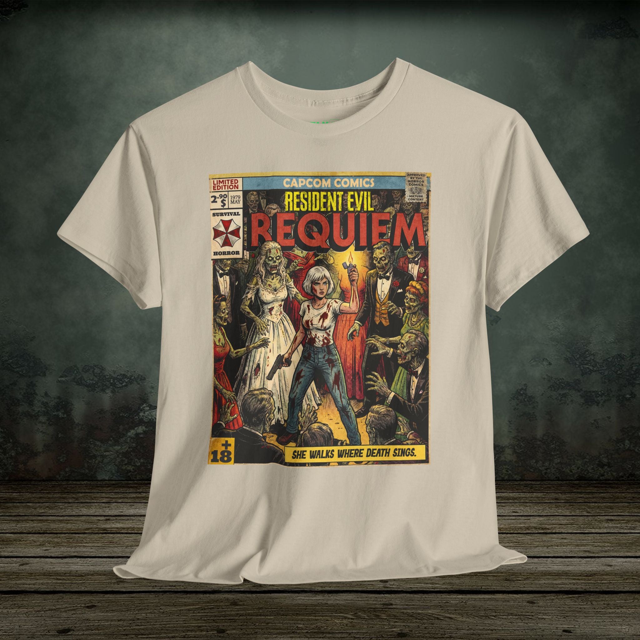 Resident Evil Requiem Comic Cover Art Retro Gaming T-Shirt by SukiPrime
