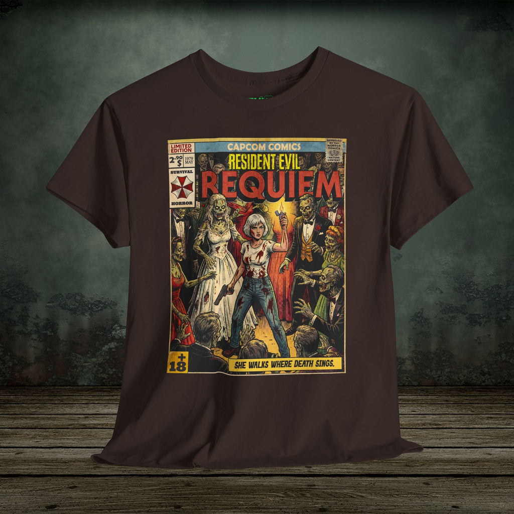 Resident Evil Requiem Comic Cover Art Retro Gaming T-Shirt by SukiPrime