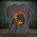 Resident Evil Requiem Issue #2 comic cover T-shirt featuring a terrifying horror scene in vintage retro style. Perfect tee for survival horror fans.
