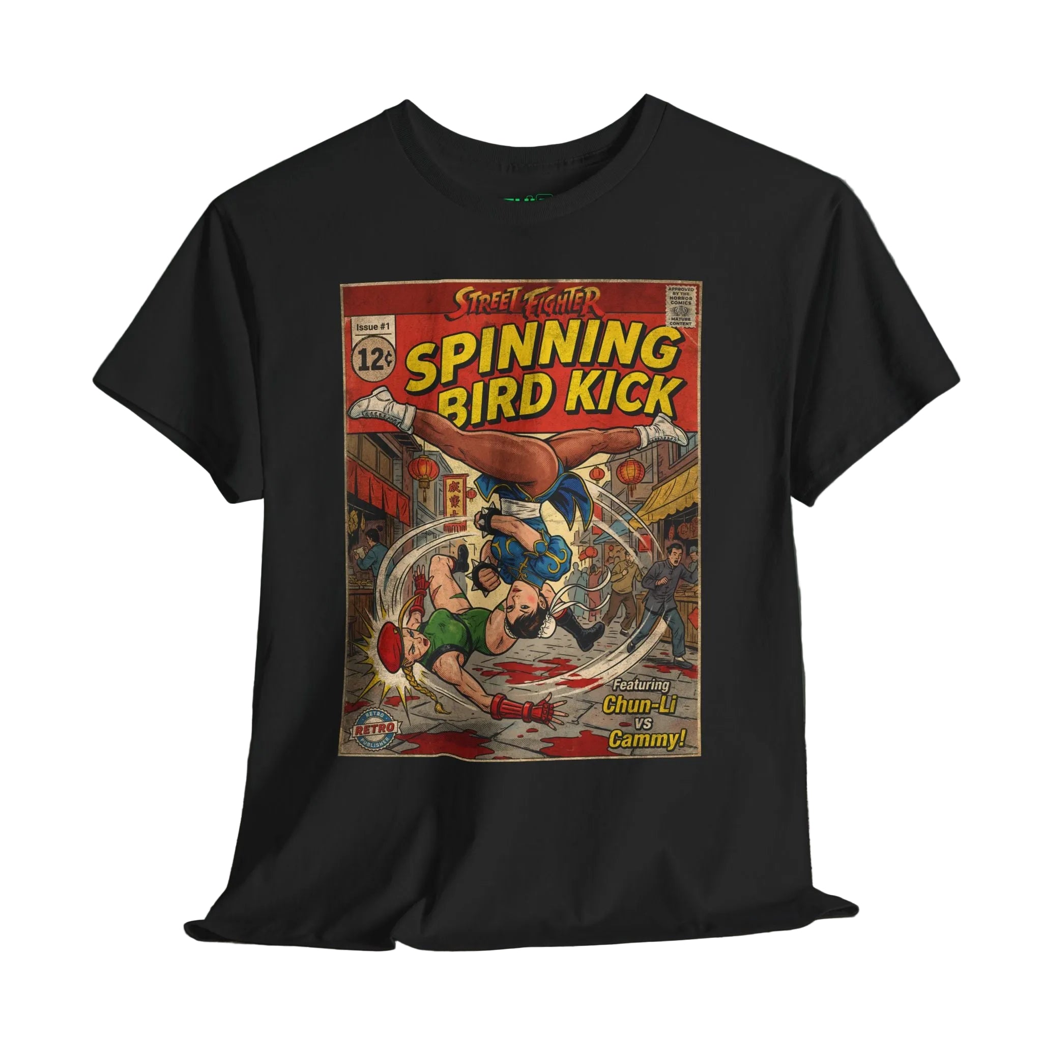 illustrated gaming t-shirt with comic book cover art style design by SukiPrime
