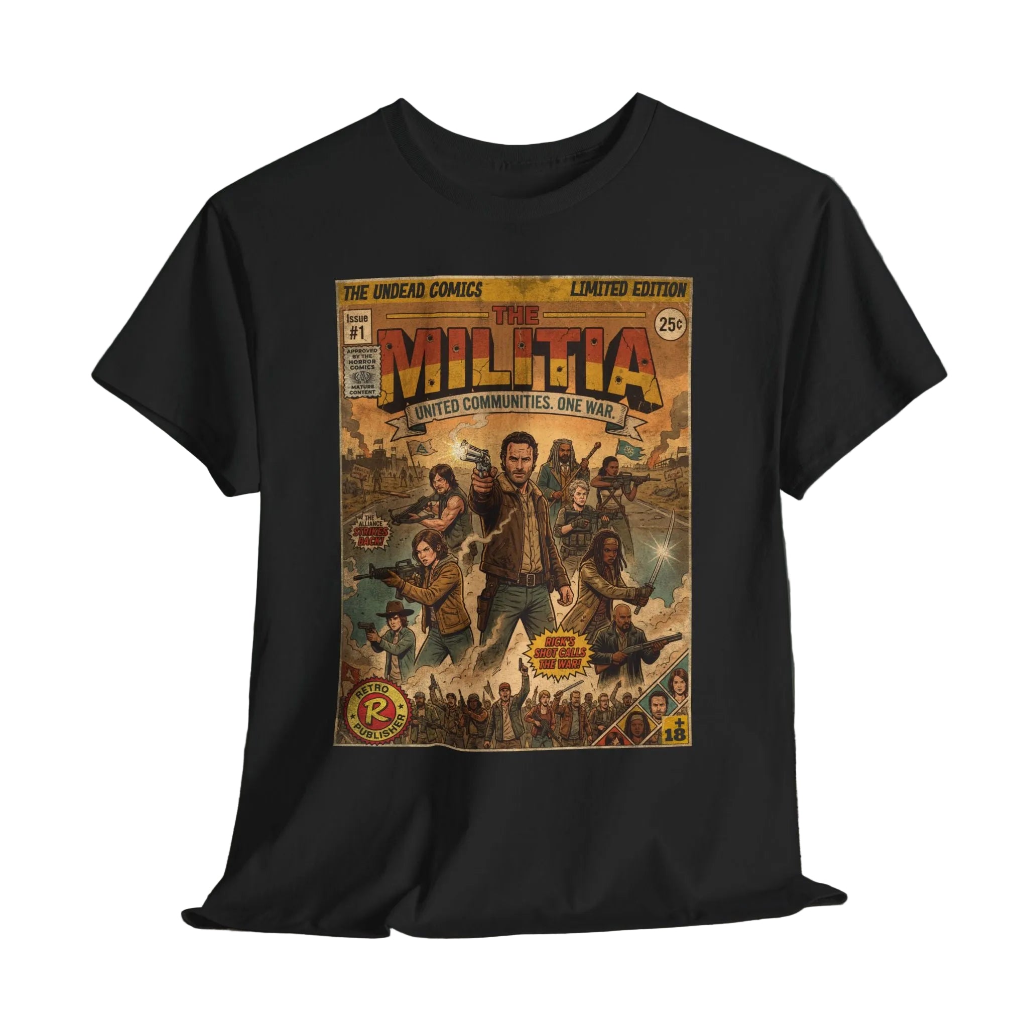 Retro Walking Dead TV Series Comic Art T-Shirt by SukiPrime