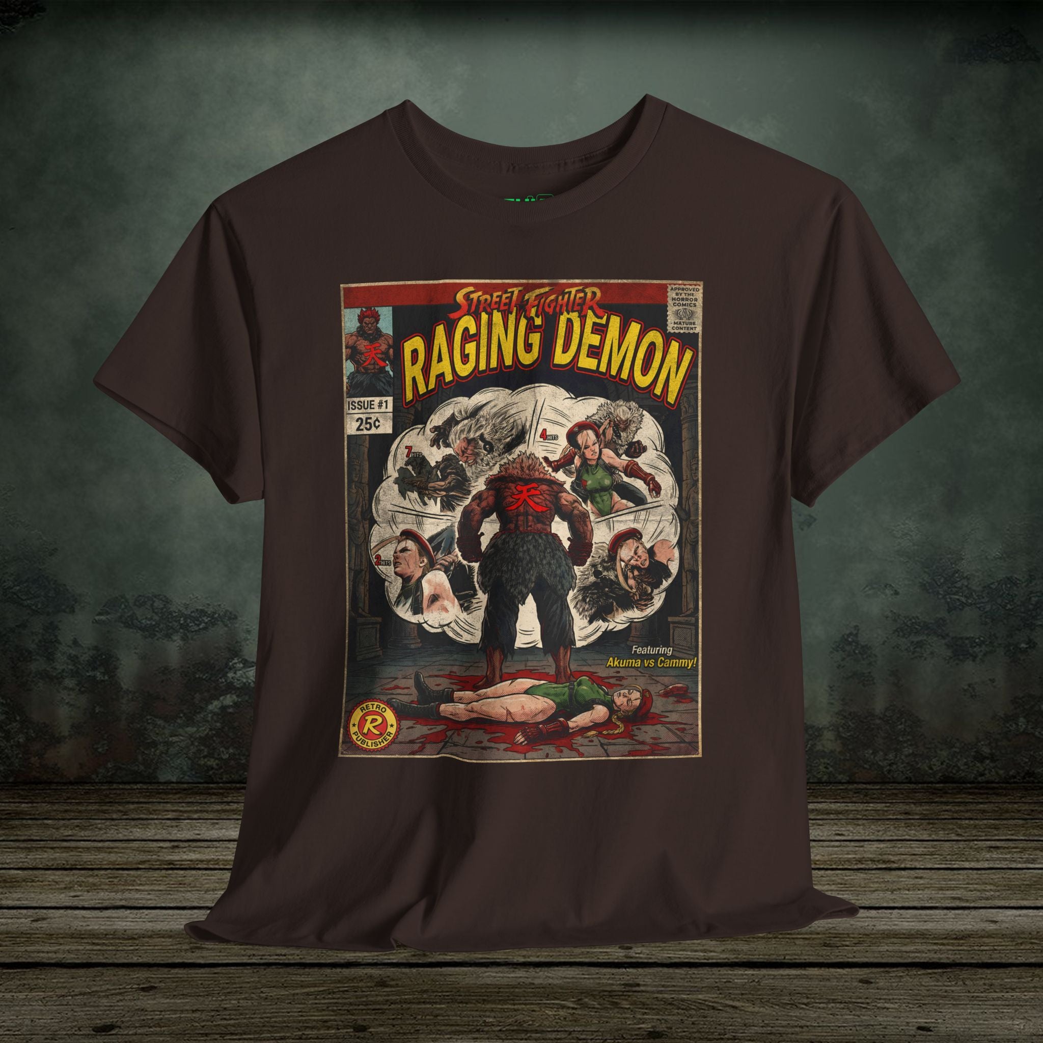 Retro and vintage gaming t-shirts inspired by classic arcade, fighting, survival horror, shooter, and action games. Premium cotton tees at SukiPrime.