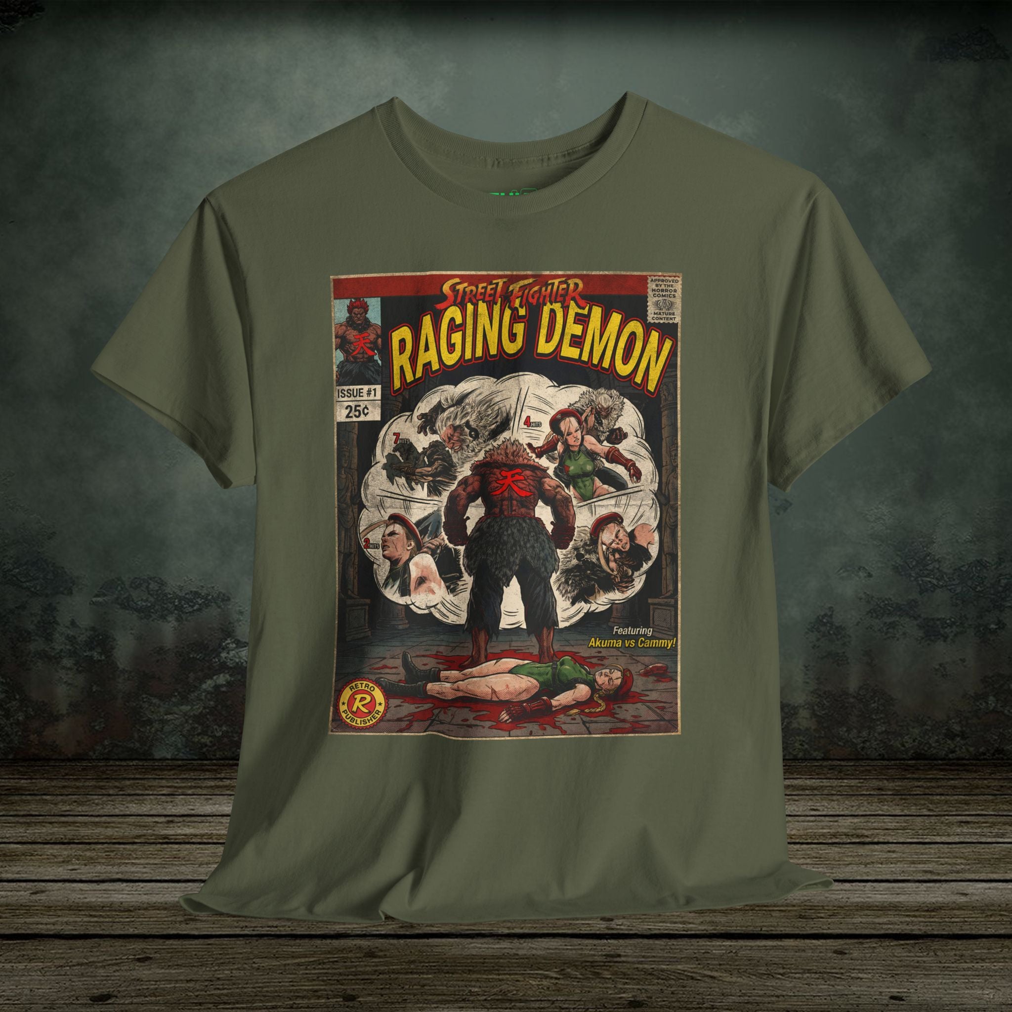 Retro and vintage gaming t-shirts inspired by classic arcade, fighting, survival horror, shooter, and action games. Premium cotton tees at SukiPrime.