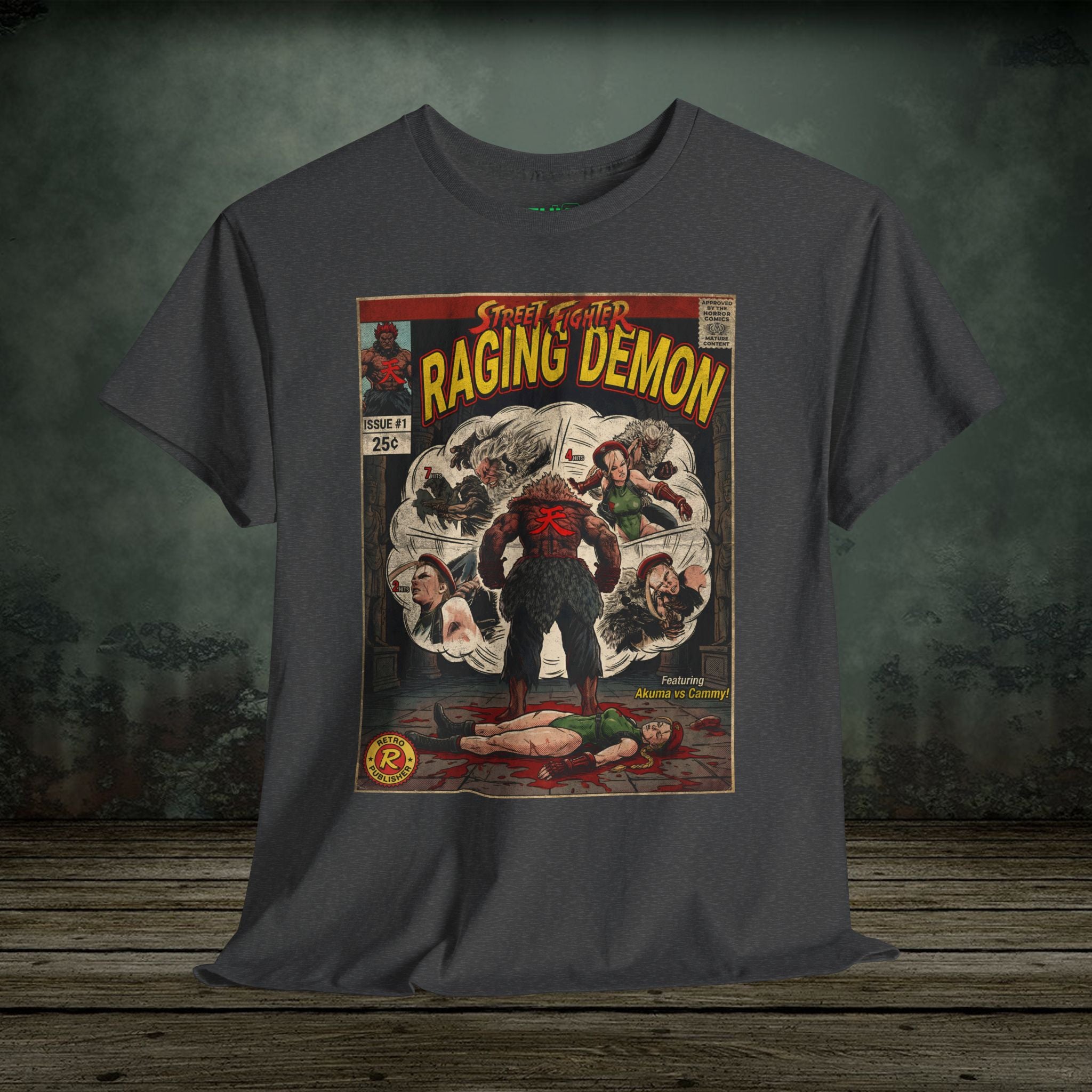 Retro and vintage gaming t-shirts inspired by classic arcade, fighting, survival horror, shooter, and action games. Premium cotton tees at SukiPrime.
