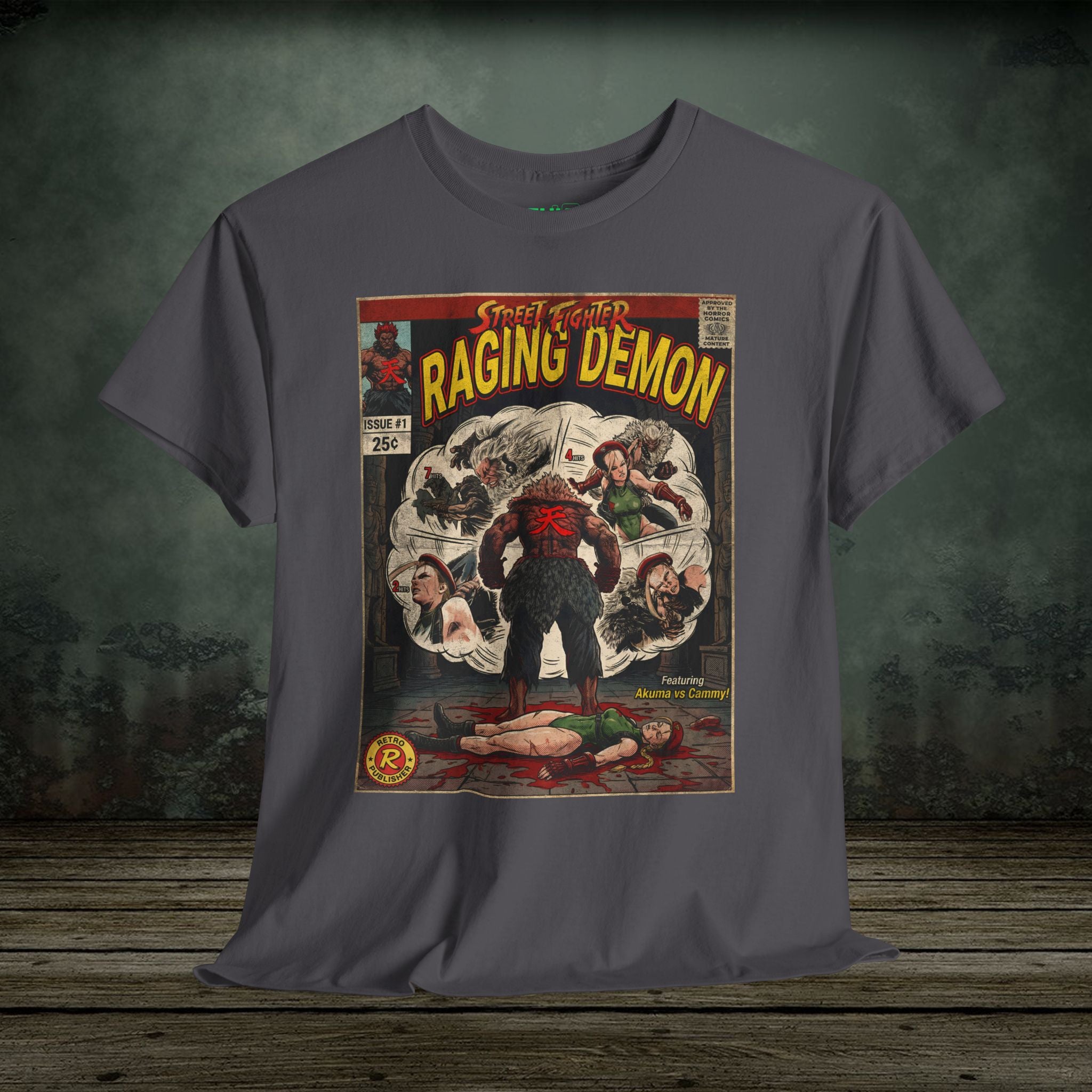 Retro and vintage gaming t-shirts inspired by classic arcade, fighting, survival horror, shooter, and action games. Premium cotton tees at SukiPrime.