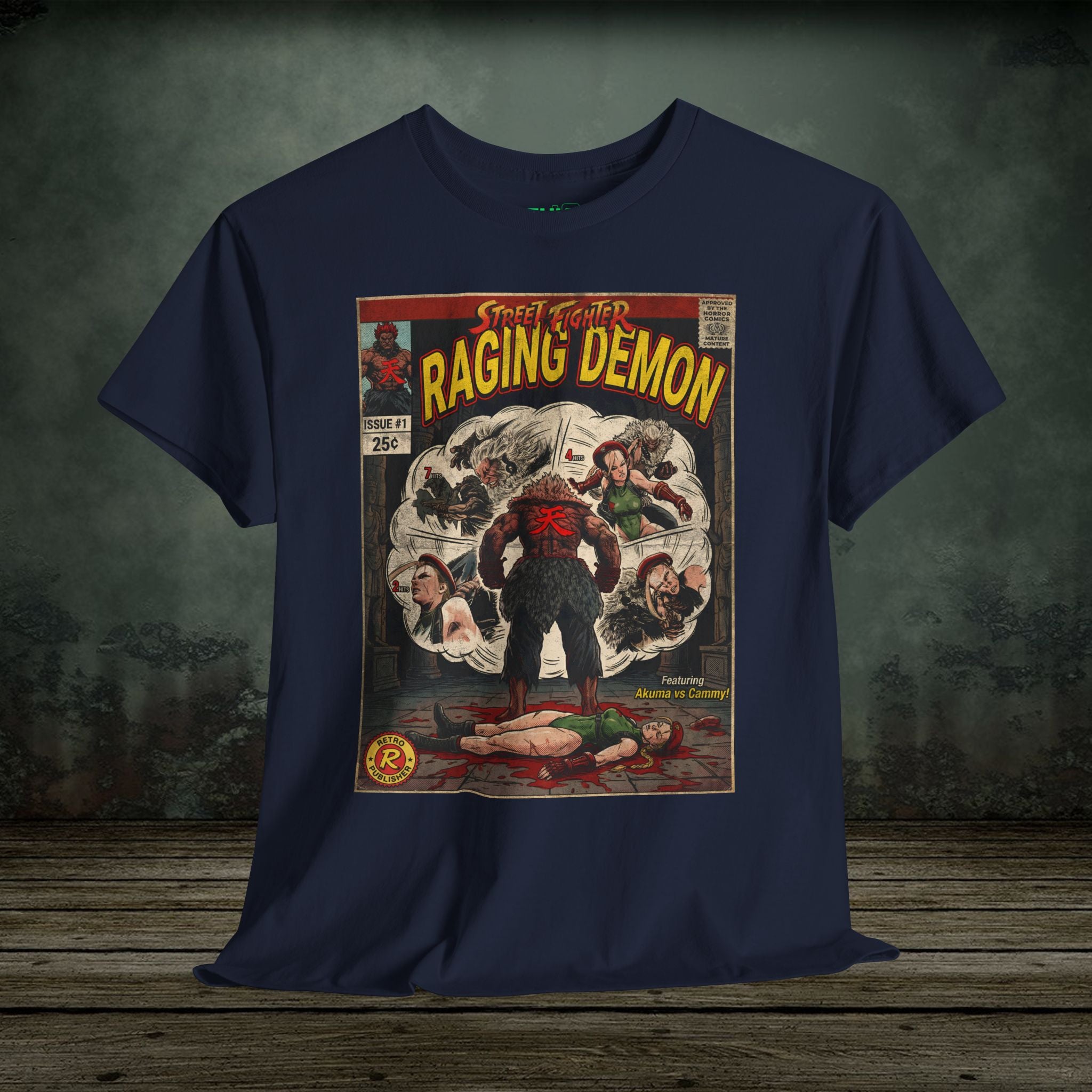Retro and vintage gaming t-shirts inspired by classic arcade, fighting, survival horror, shooter, and action games. Premium cotton tees at SukiPrime.