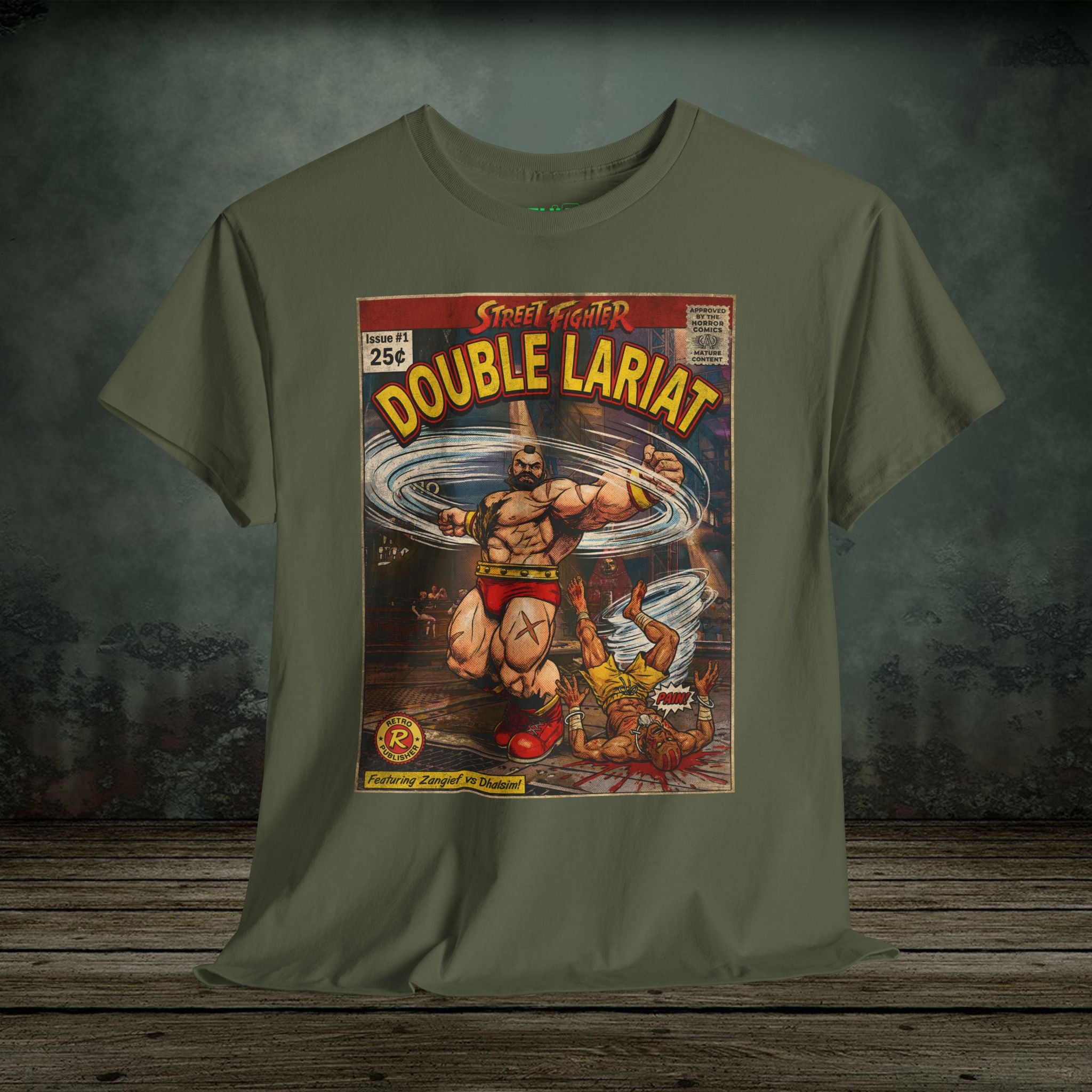 illustrated gaming t-shirt with comic book cover art style design by SukiPrime
