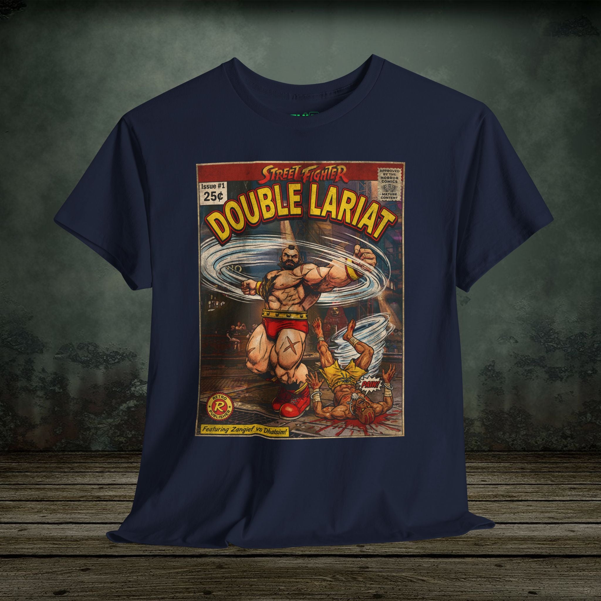 illustrated gaming t-shirt with comic book cover art style design by SukiPrime
