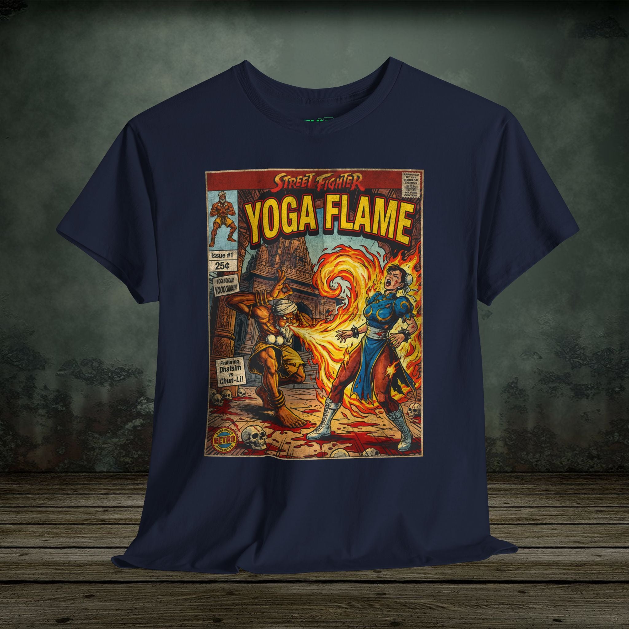 illustrated gaming t-shirt with comic book cover art style design by SukiPrime
