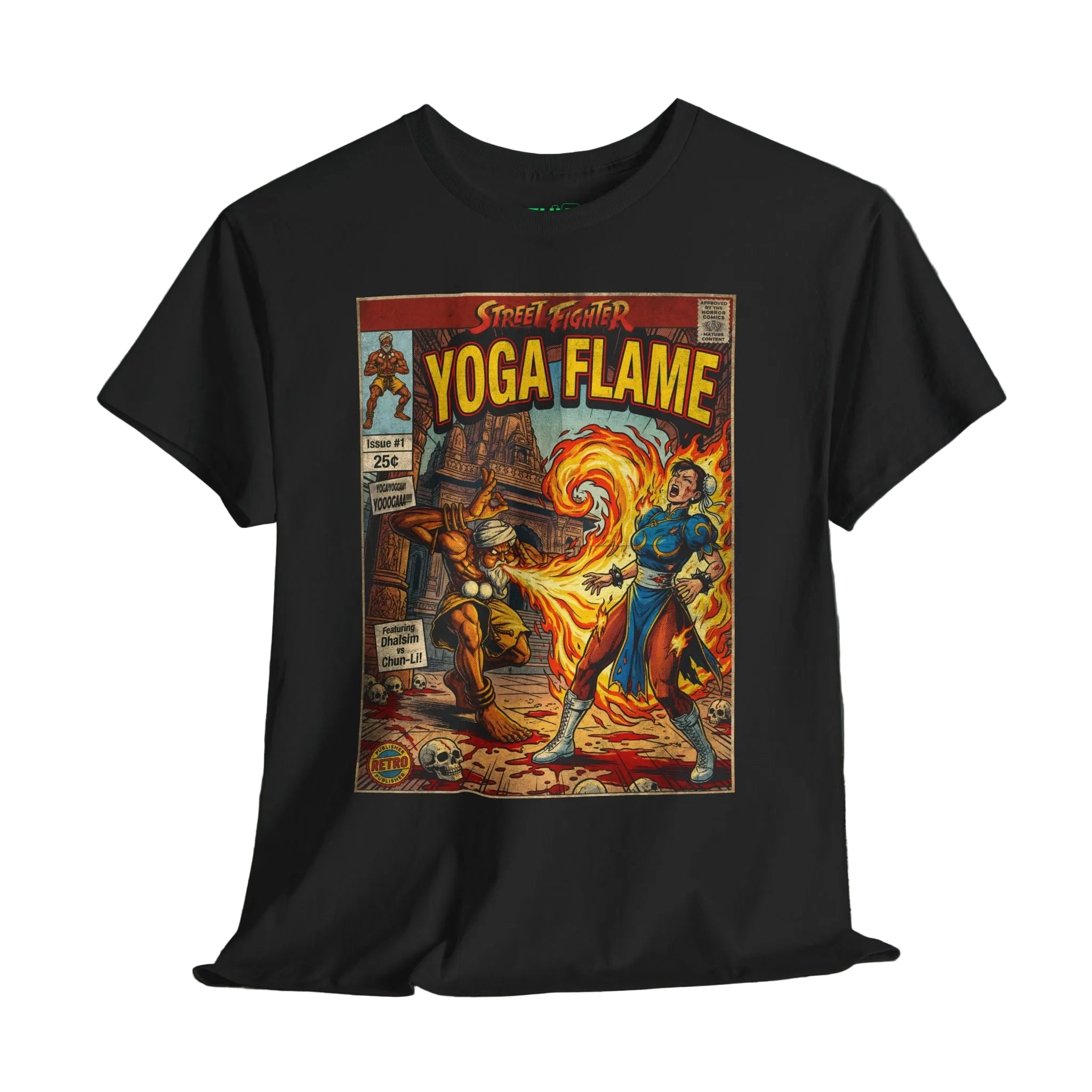 illustrated gaming t-shirt with comic book cover art style design by SukiPrime